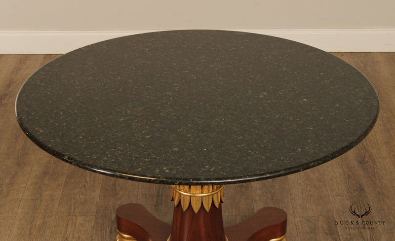 Regency Neoclassical Style Round Granite Top Center Table