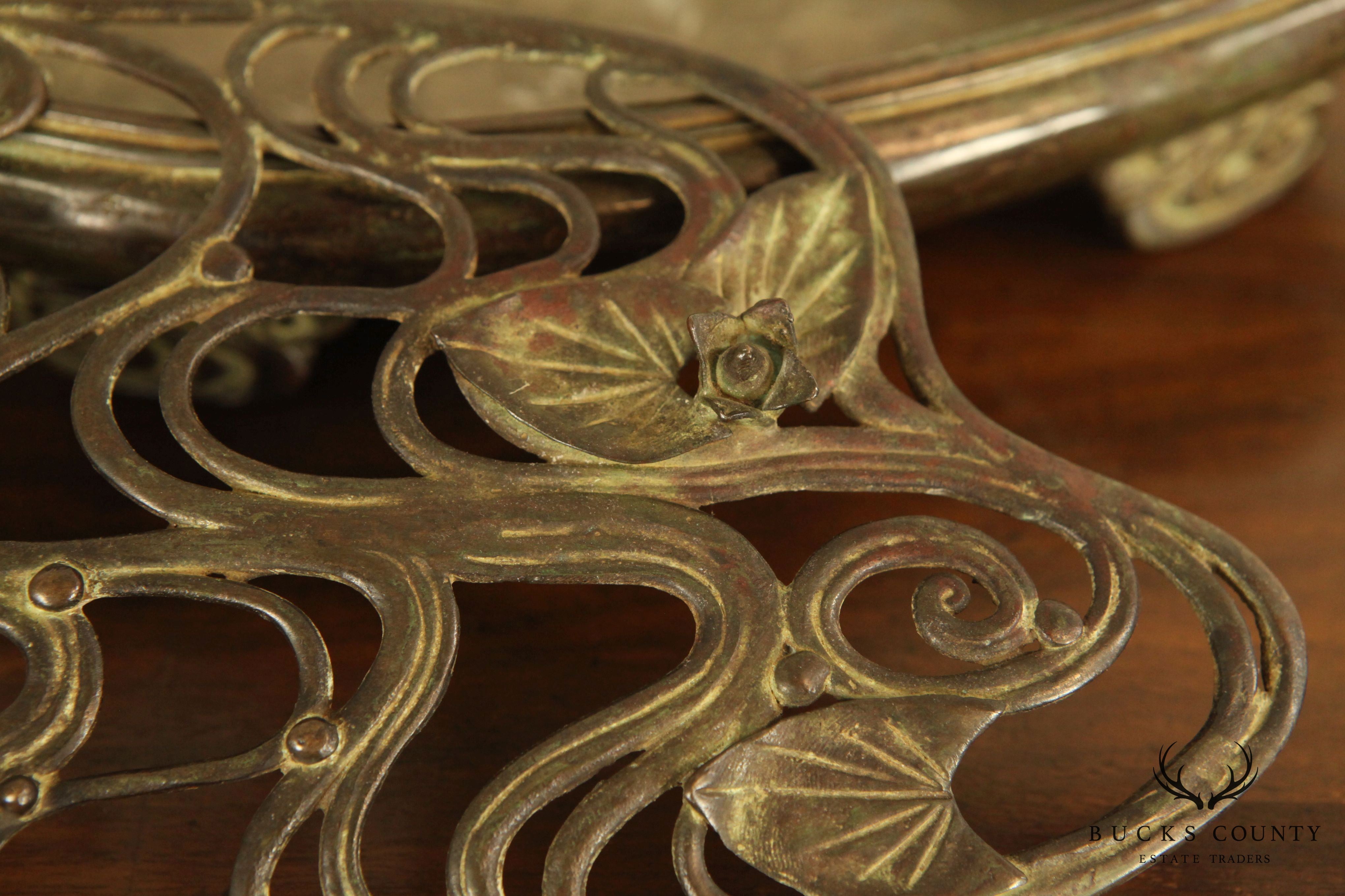 Painted Bronze Pond Form Censer with Frog and Lotus Blossom