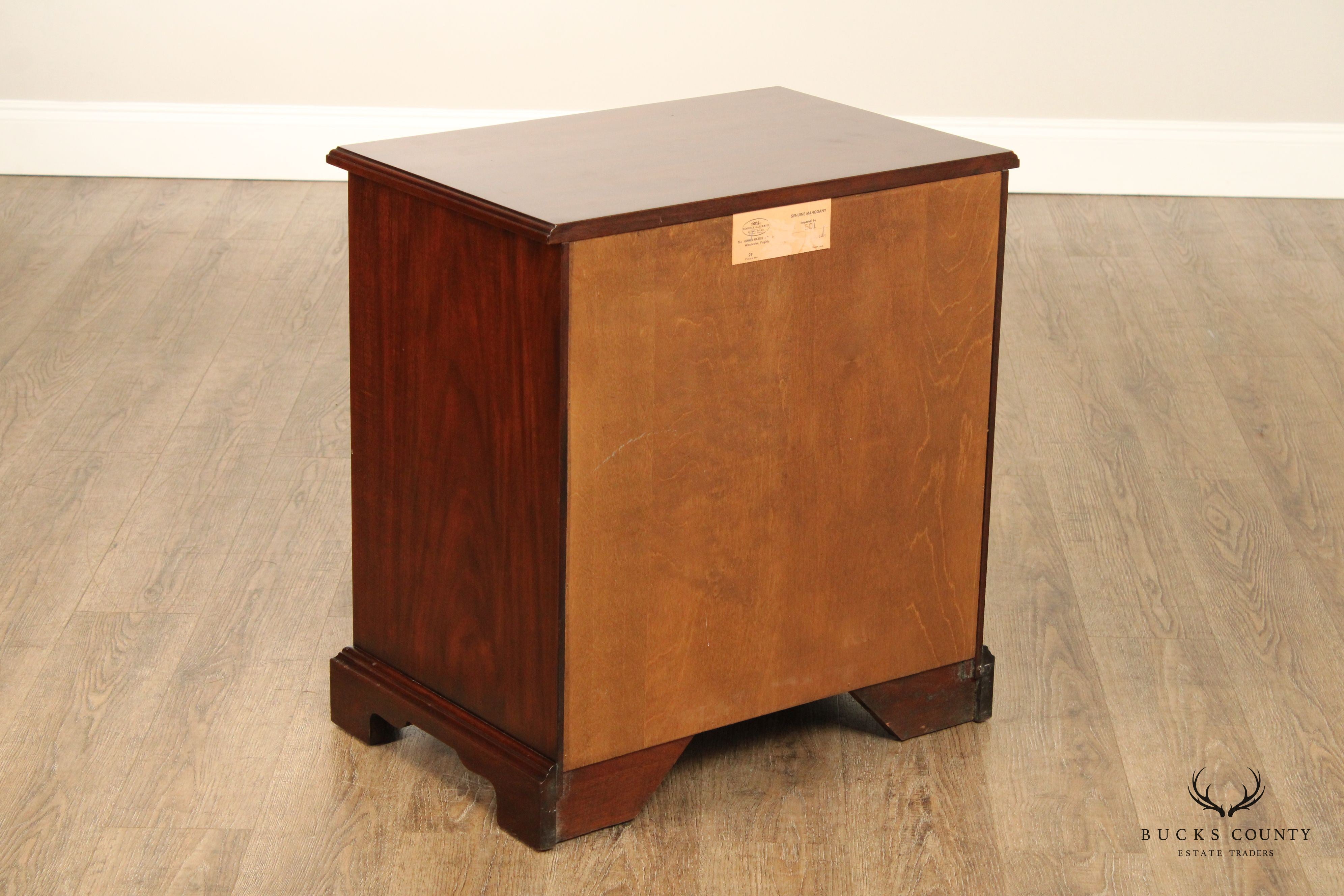 Henkel Harris Chippendale Style Pair of Mahogany Nightstands