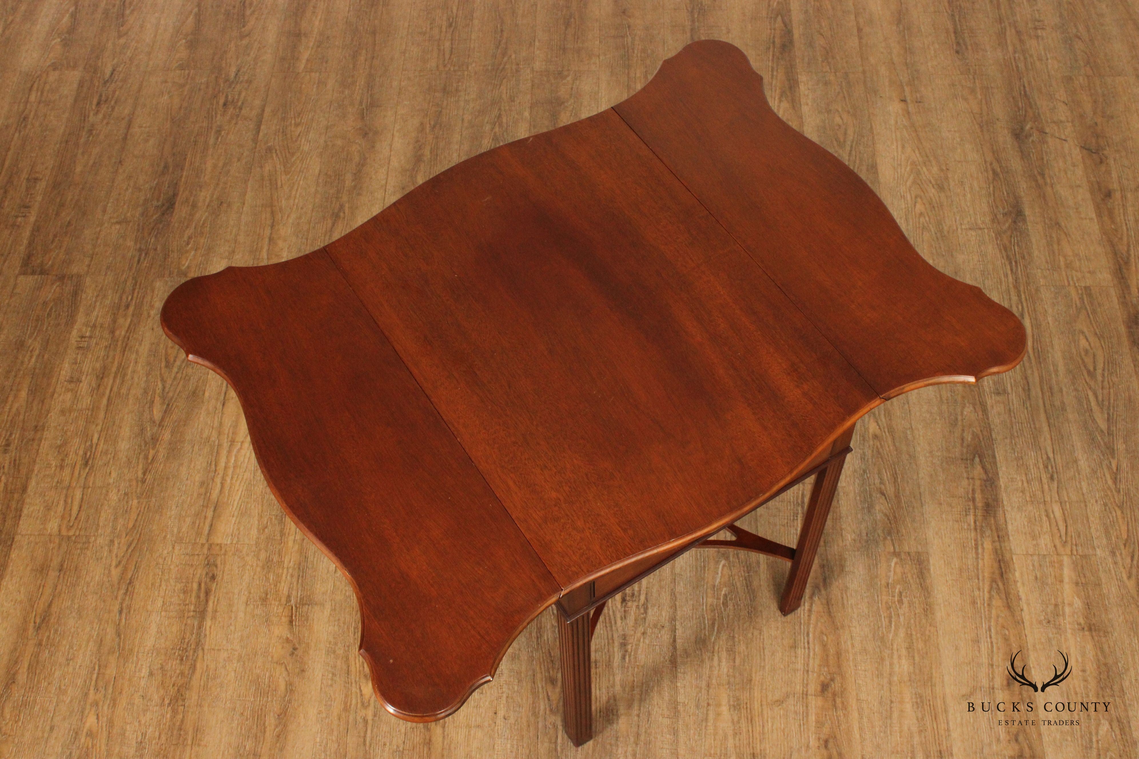 Councill Craftsmen Chippendale Style Mahogany Drop Leaf Side Table