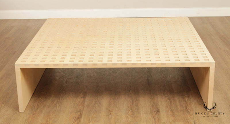 Post Modern Large Lattice Top Square Coffee Table