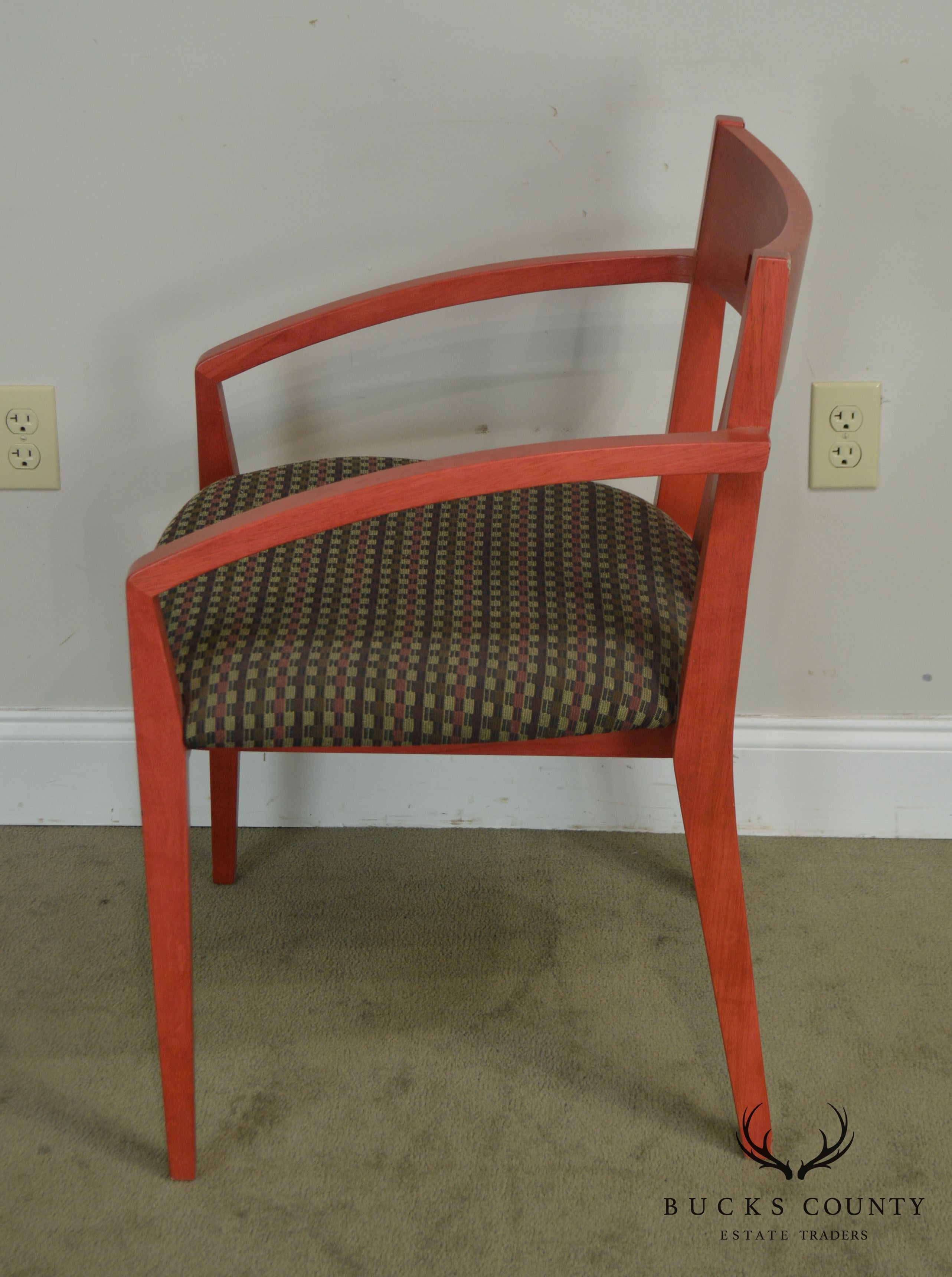 Knoll Upholstered Modern Design Red Armchair