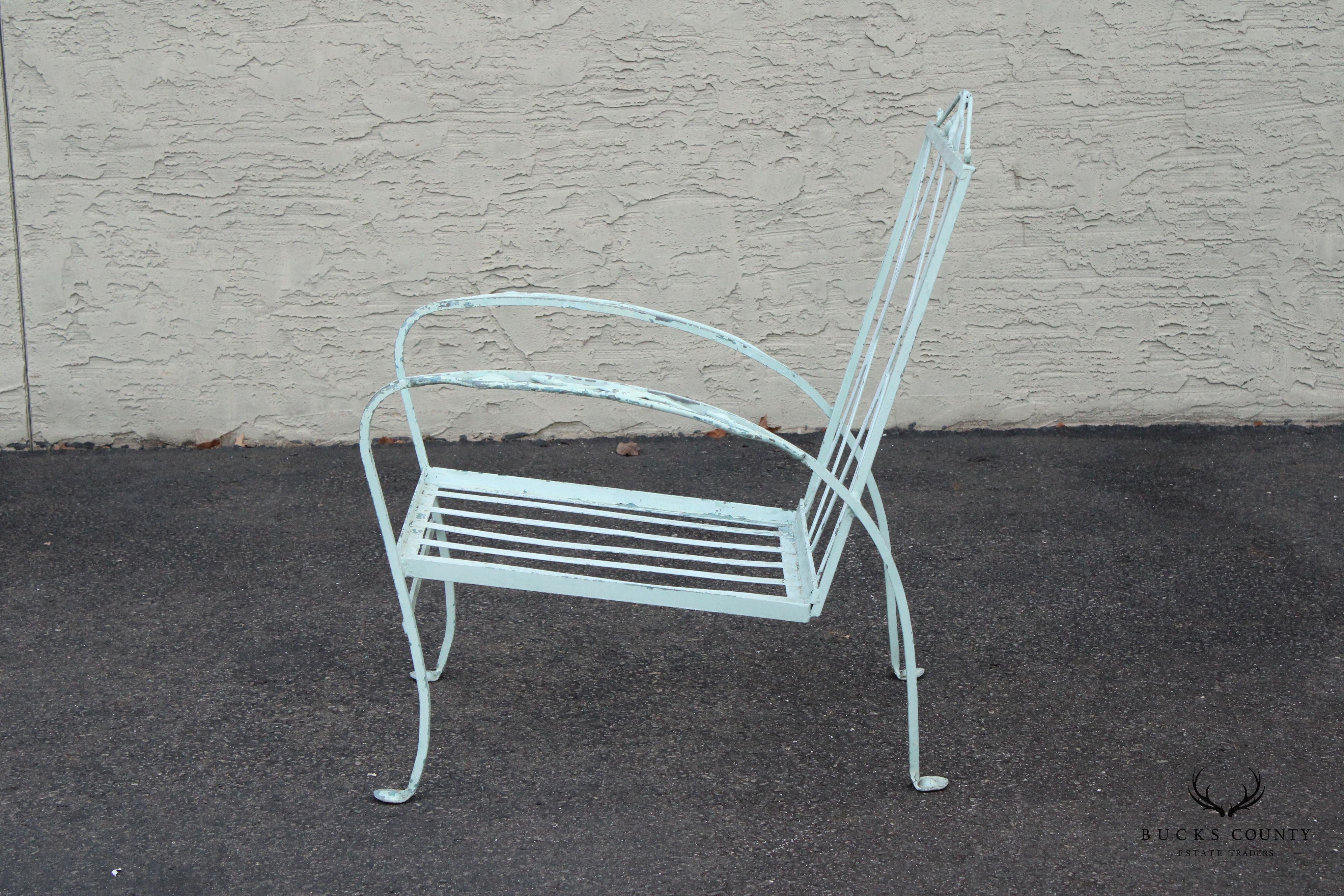 Salterini 'Mt. Vernon' Pair of Wrought Iron Outdoor Patio Chairs