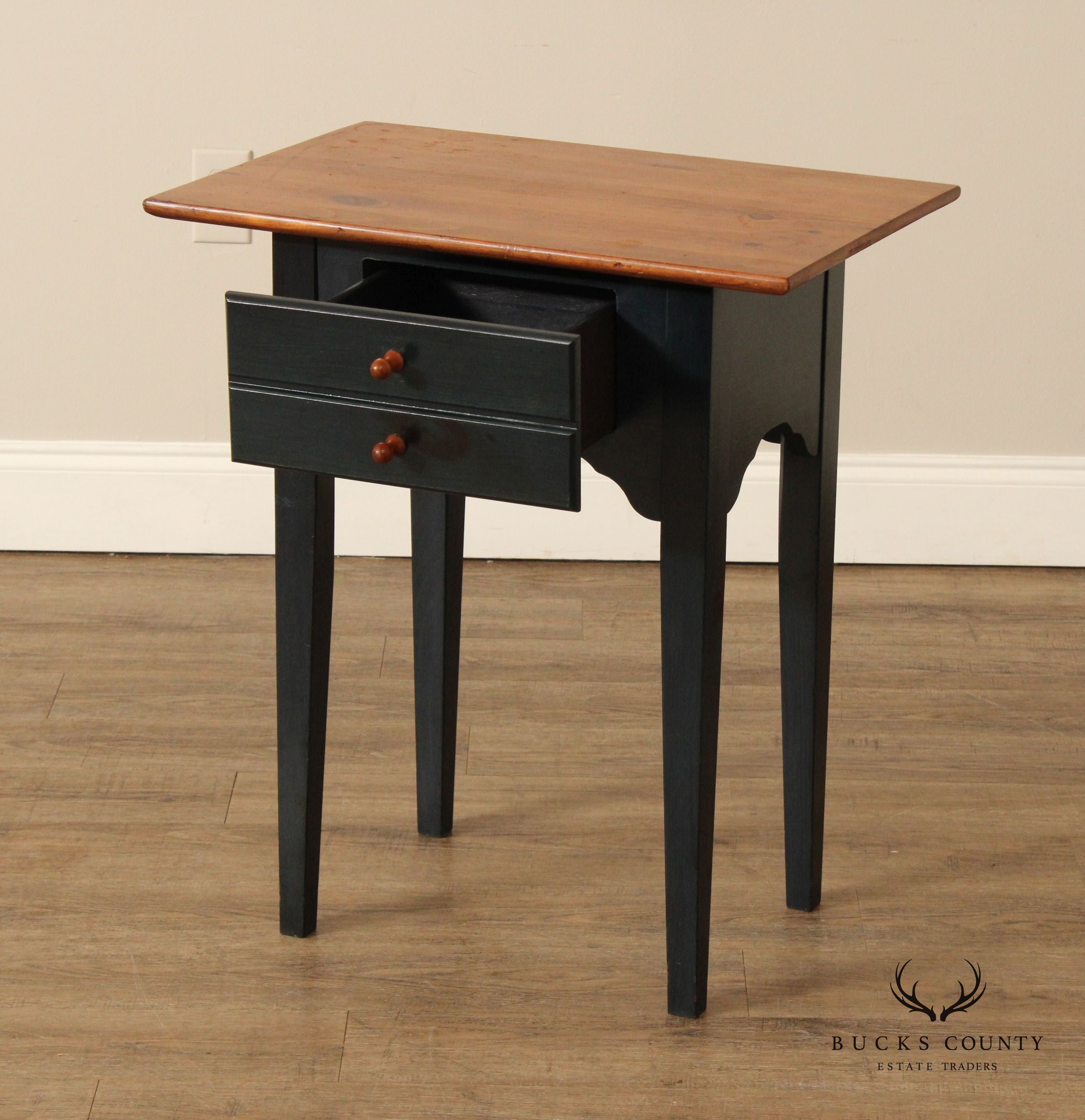 Shaker Style Painted Pine One-Drawer End Table