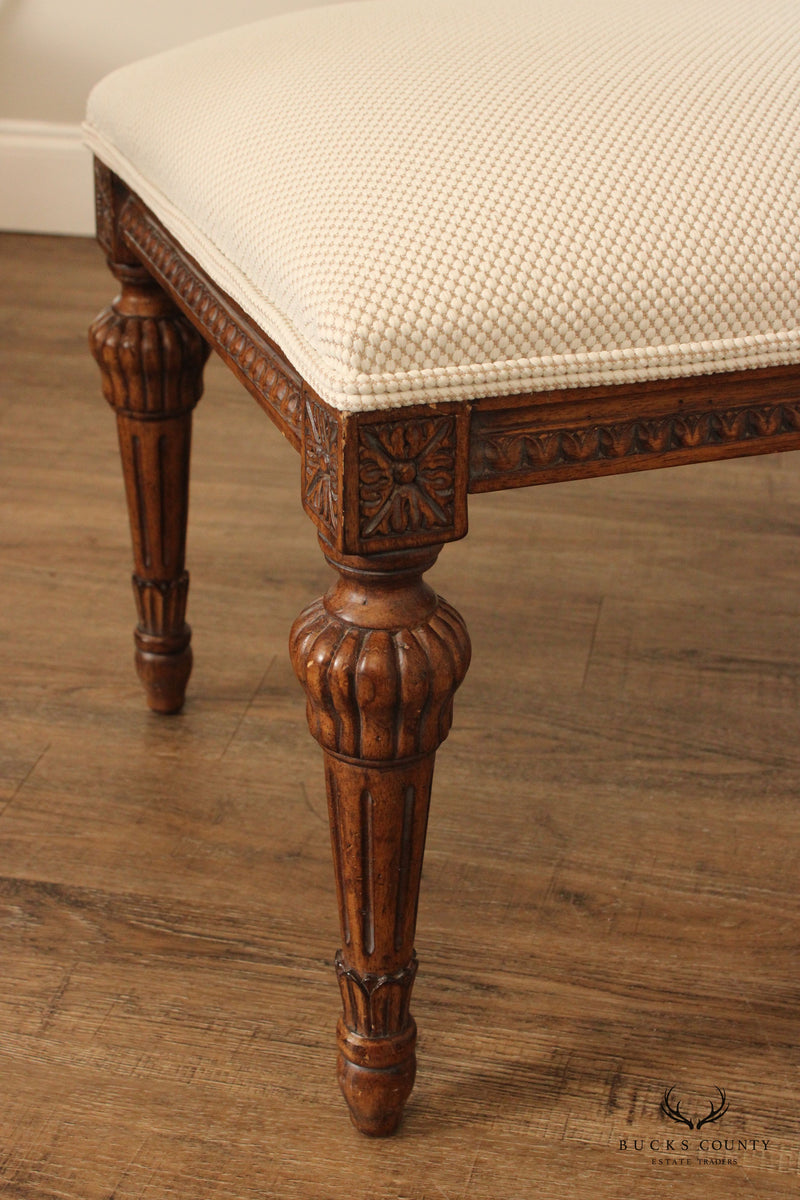 French Louis XVI Style Carved Window Bench