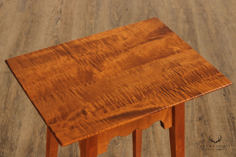 River Bend Chair Co. Early American Style Tiger Maple Side Table