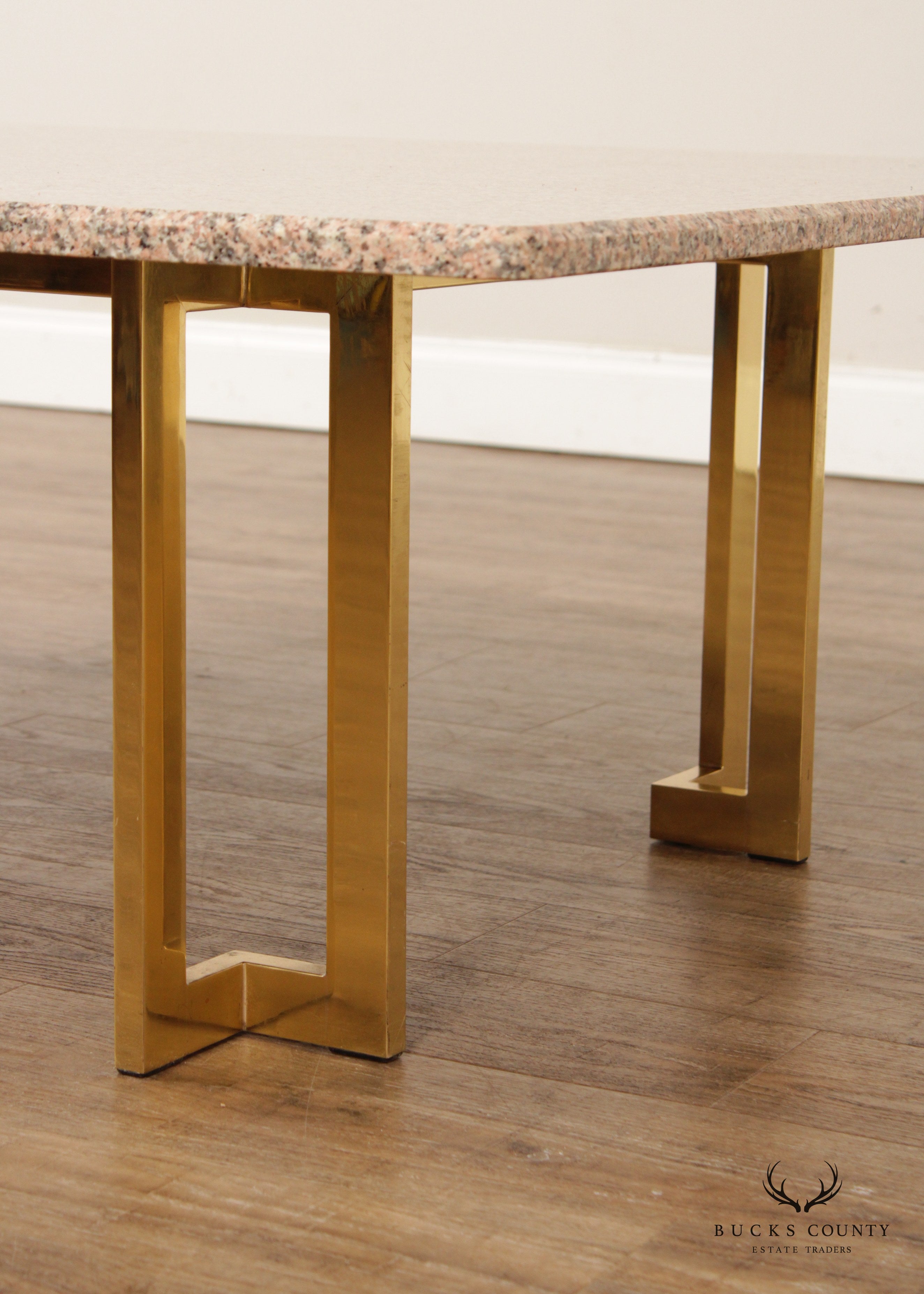 Modern Vintage Brass & Granite Coffee Table