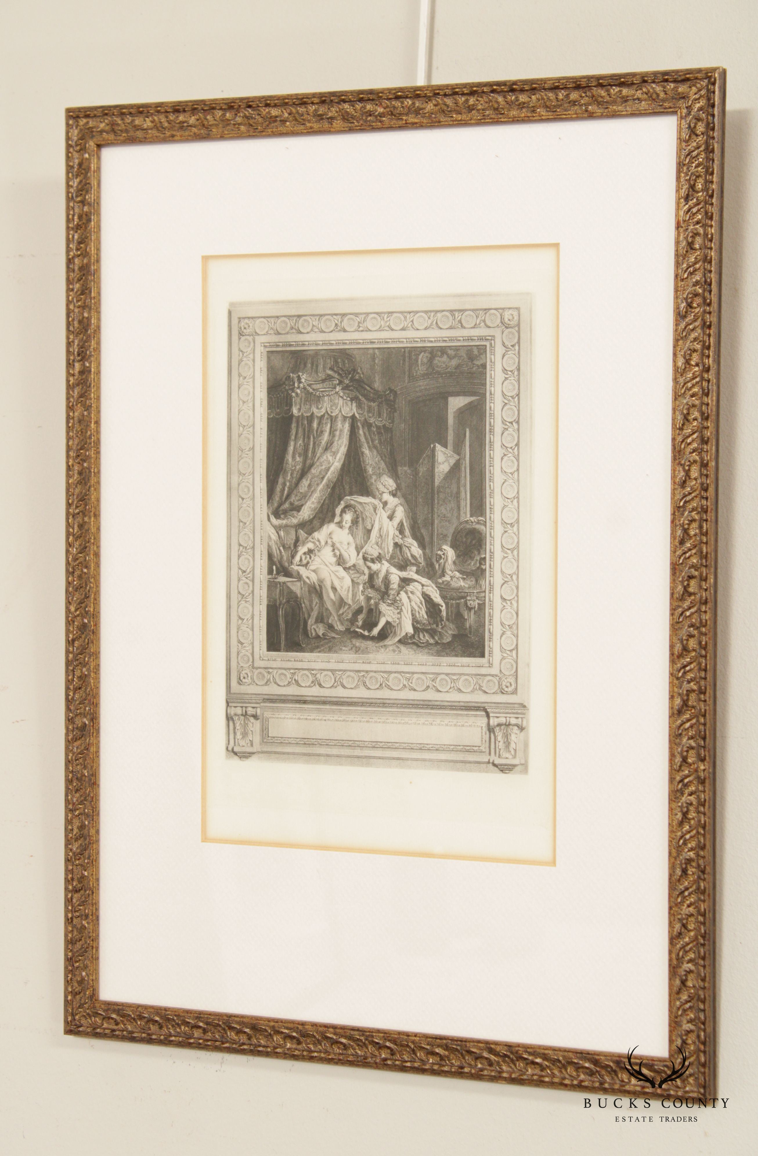 Antique Set 18th French Engravings After Baudouin, Moreau the Younger and Fragonard,  Custom Framed