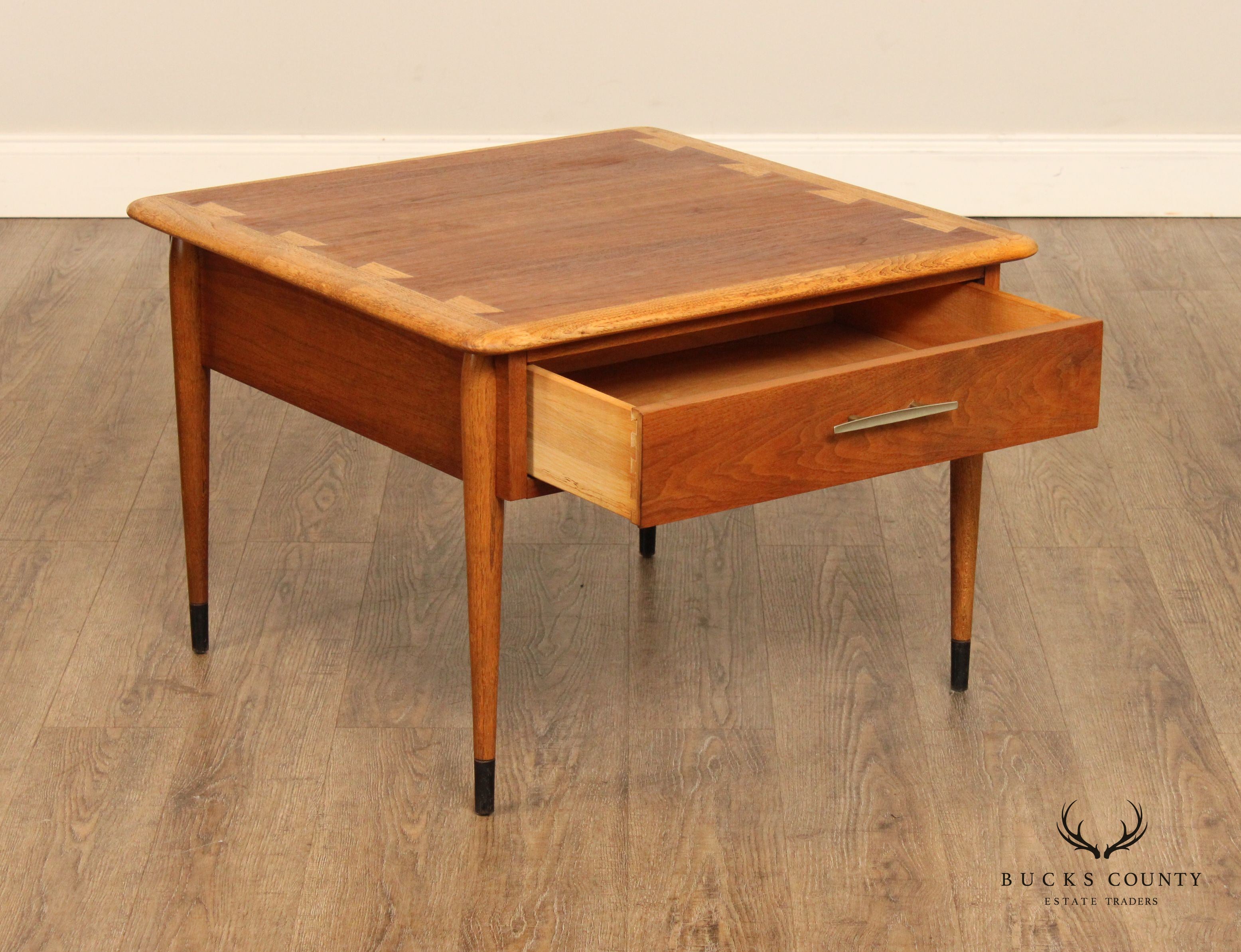 Lane Altavista Mid Century Modern One-Drawer Walnut Side Table