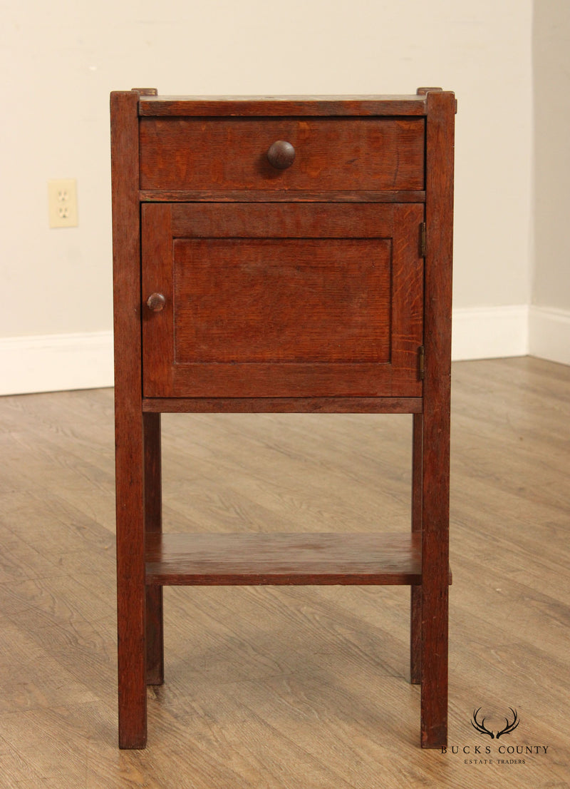 Antique Mission Oak Humidor Smoking Cabinet