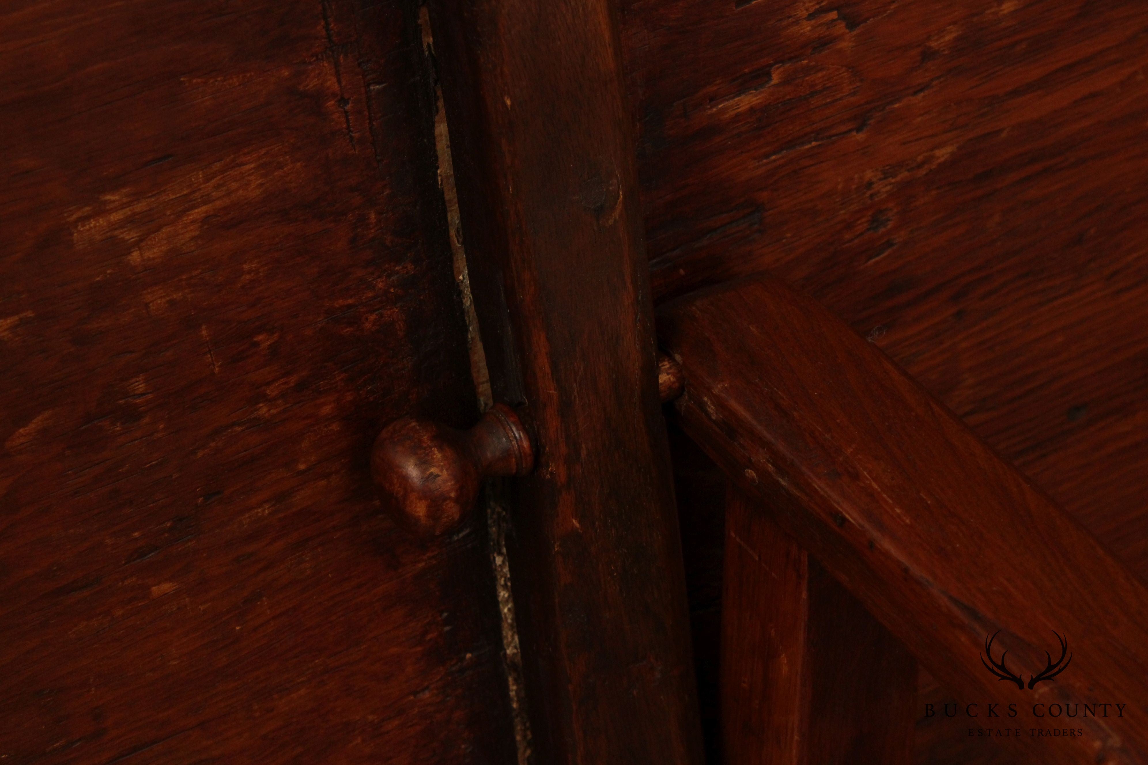 Antique 19th Century Primitive Pine Hutch Dining Table