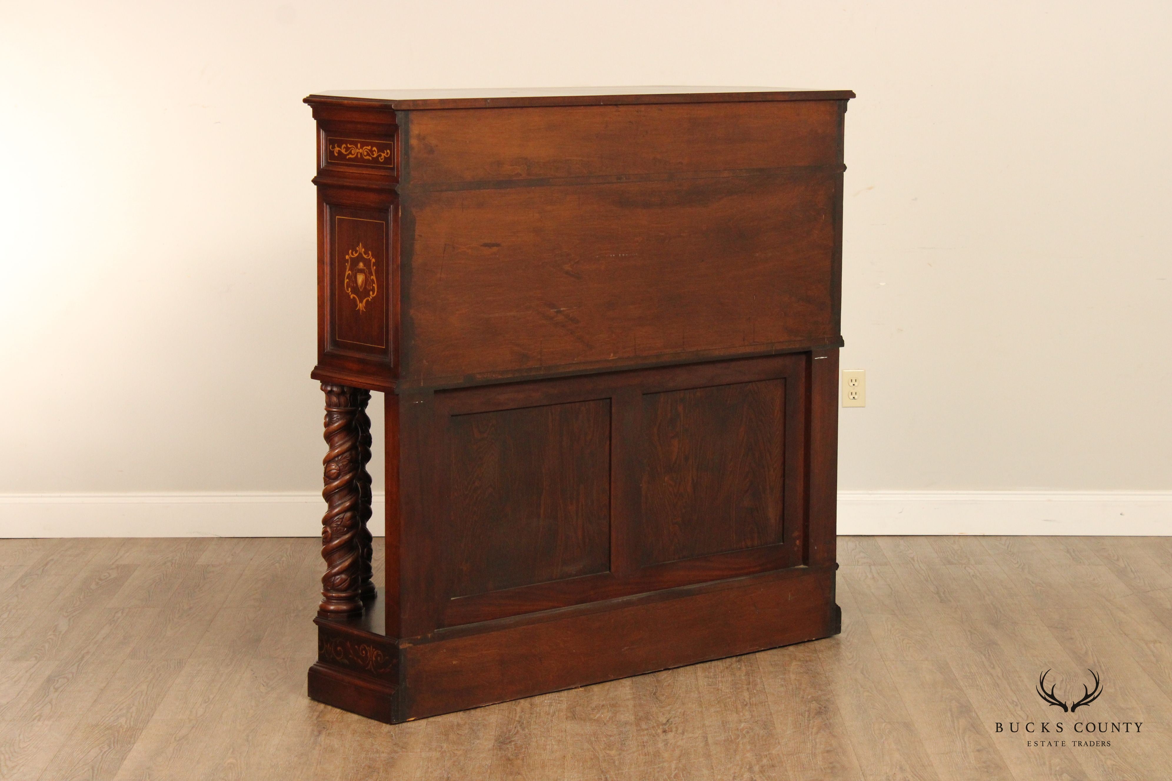 Renaissance Revival Style Polychrome Painted Walnut Court Cabinet