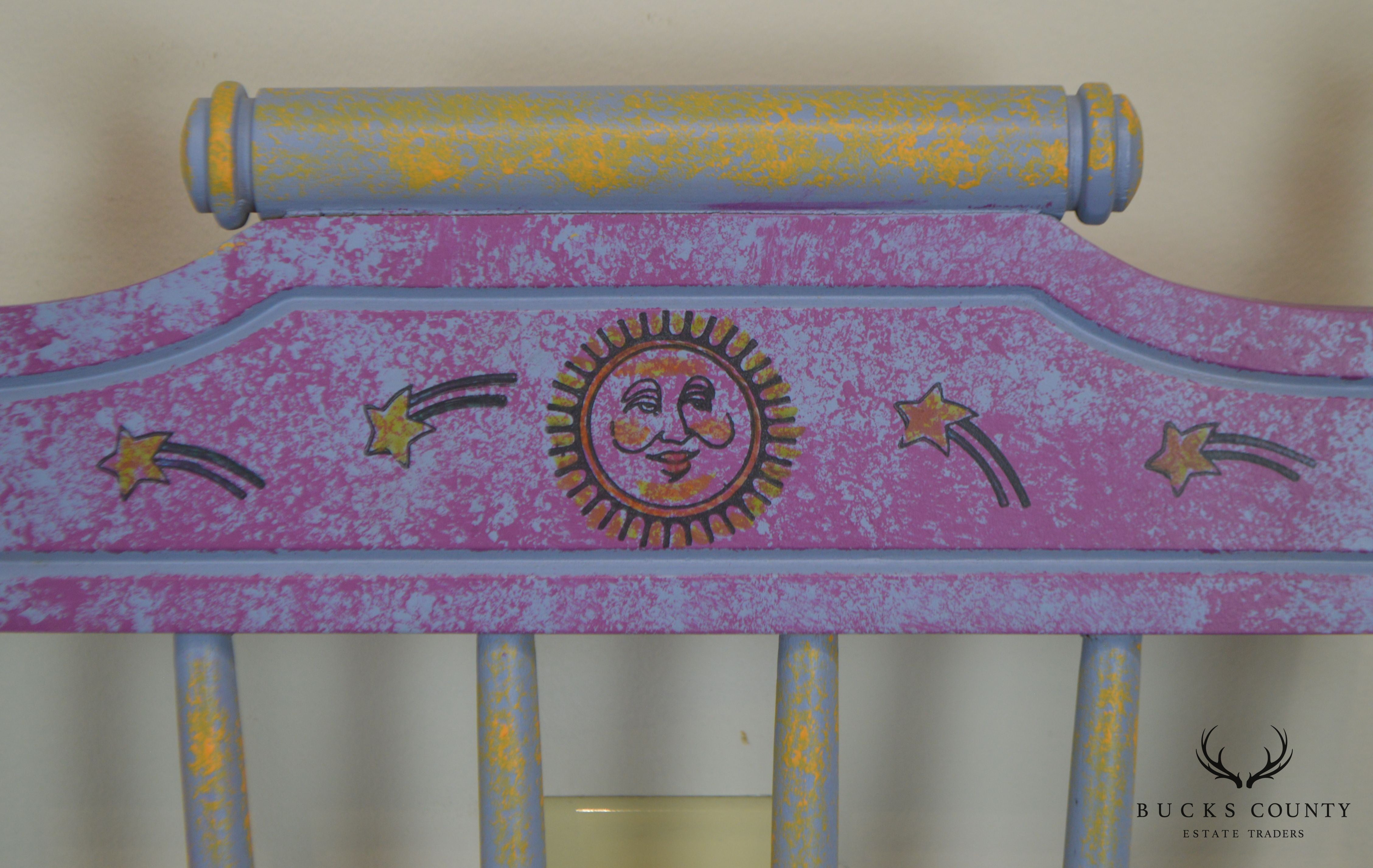 Custom Quality Hand Painted Childs Armchair with Sun & Stars