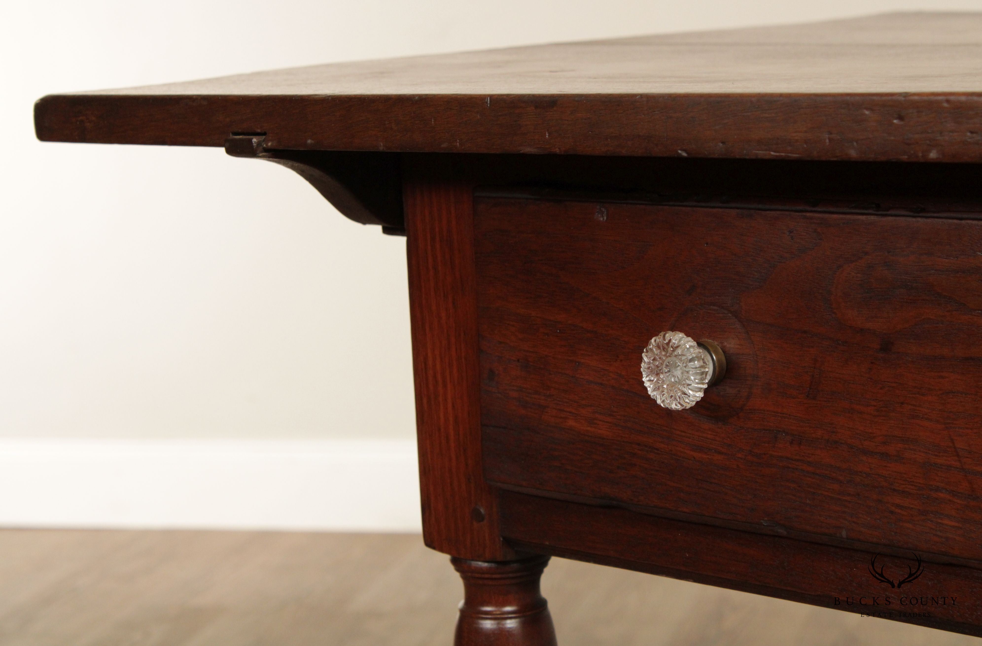 18th Century Antique Walnut Two-Drawer Tavern Table