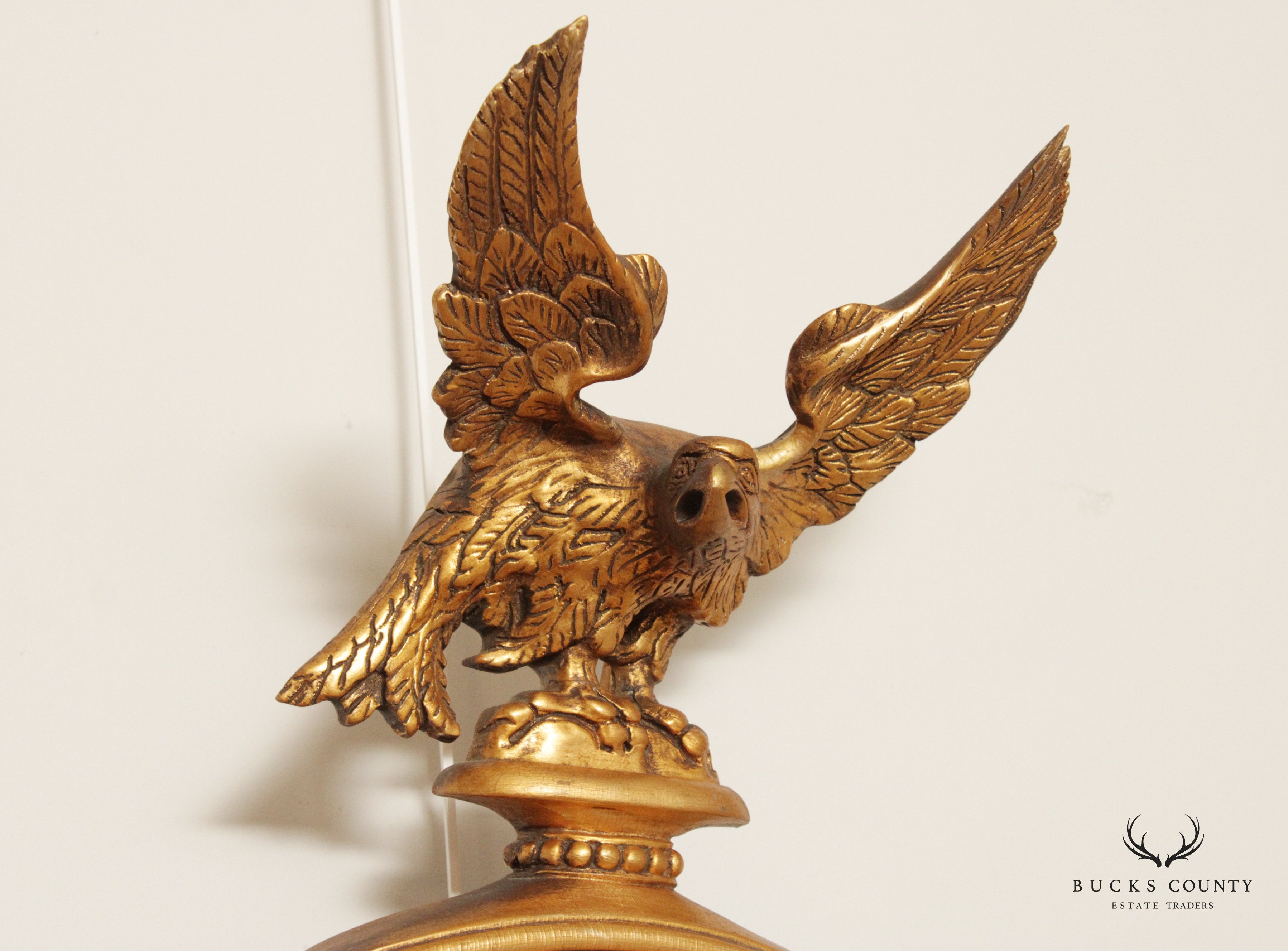 American Federal Style Gilt Eagle Carved Convex Girandole Mirror