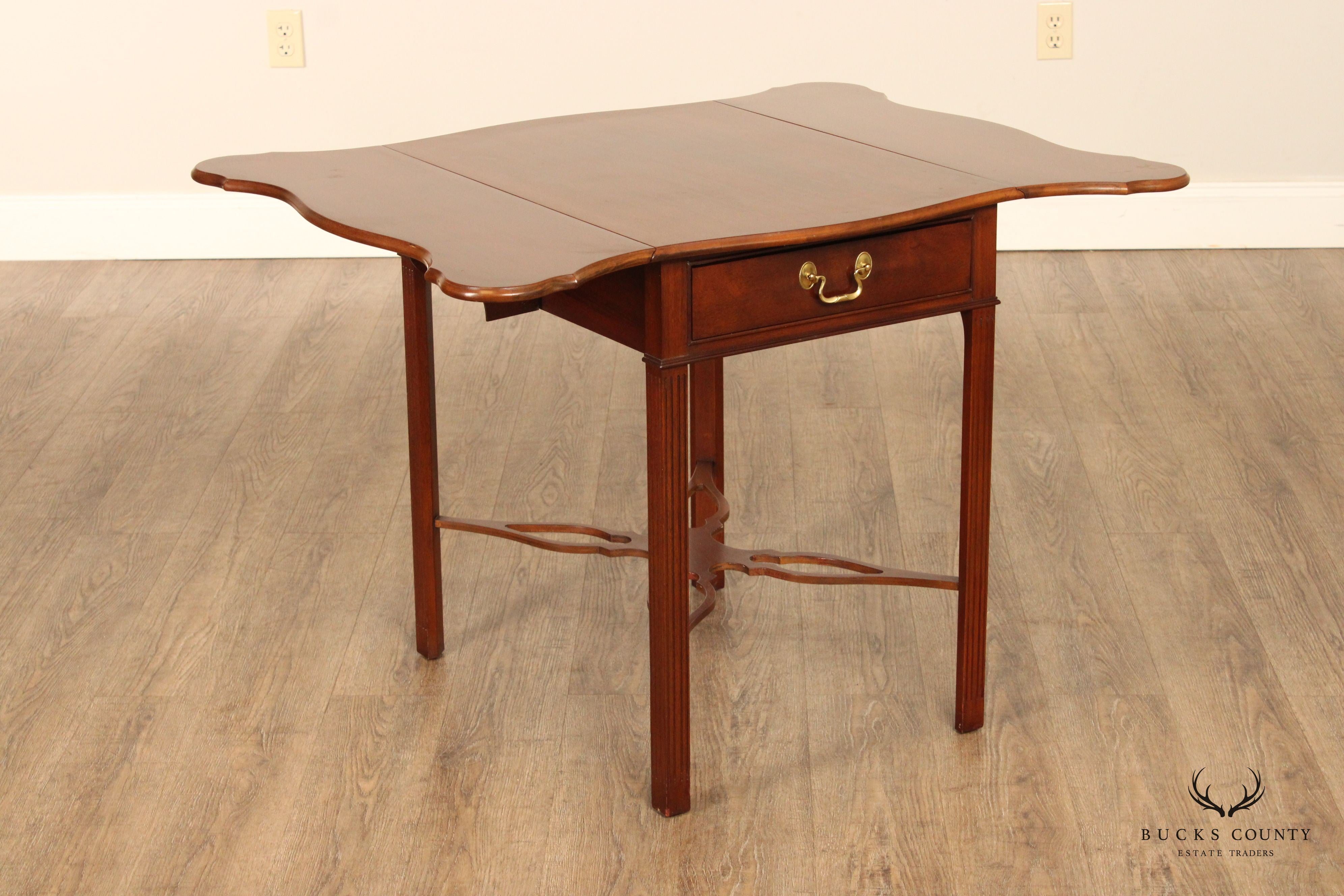 Councill Craftsmen Chippendale Style Mahogany Drop Leaf Side Table