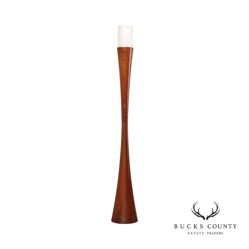 Organic Modern Style Wood and Glass Floor Lamp