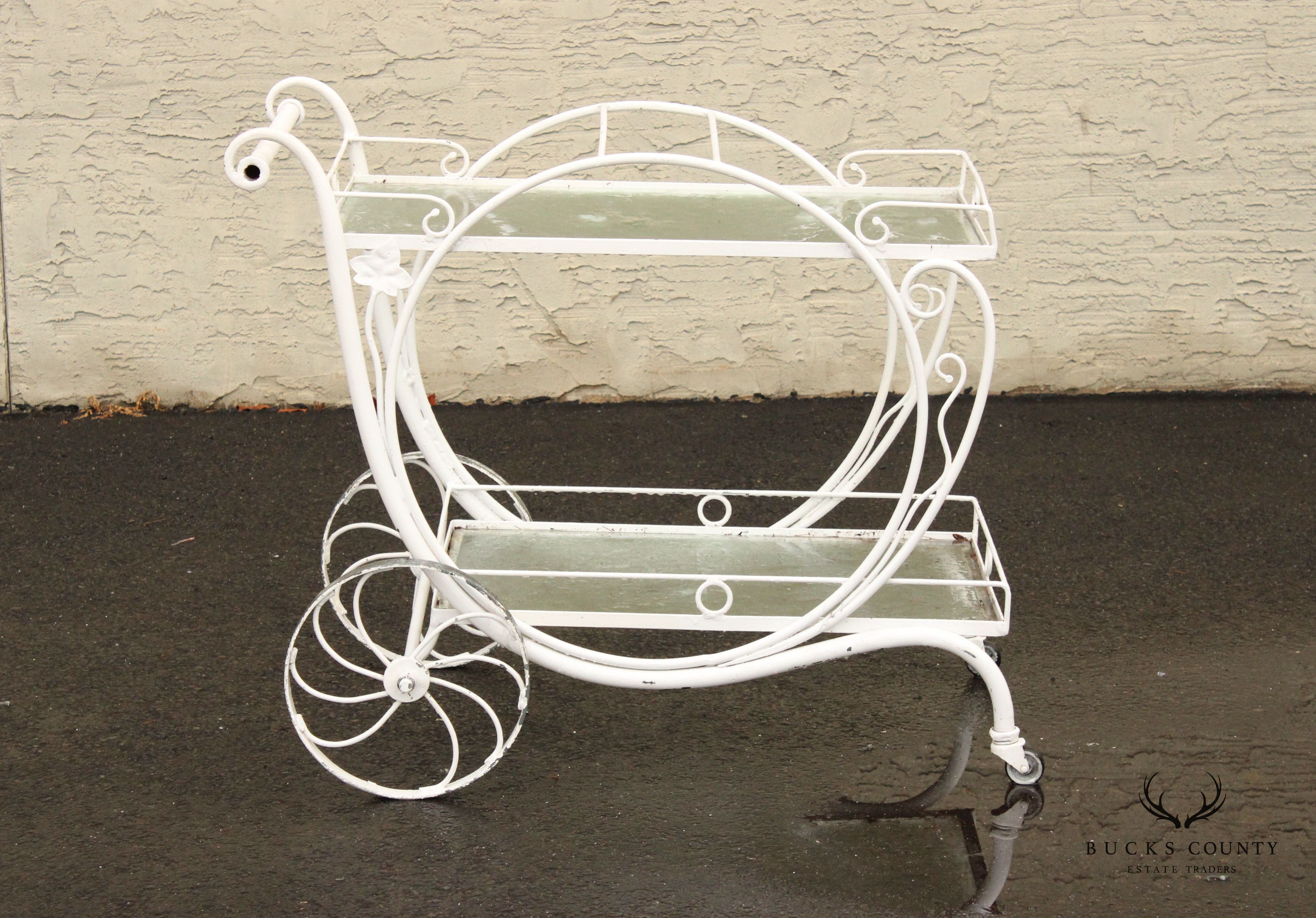 Salterini Wrought Iron 'Mt. Vernon' Garden Tea Cart