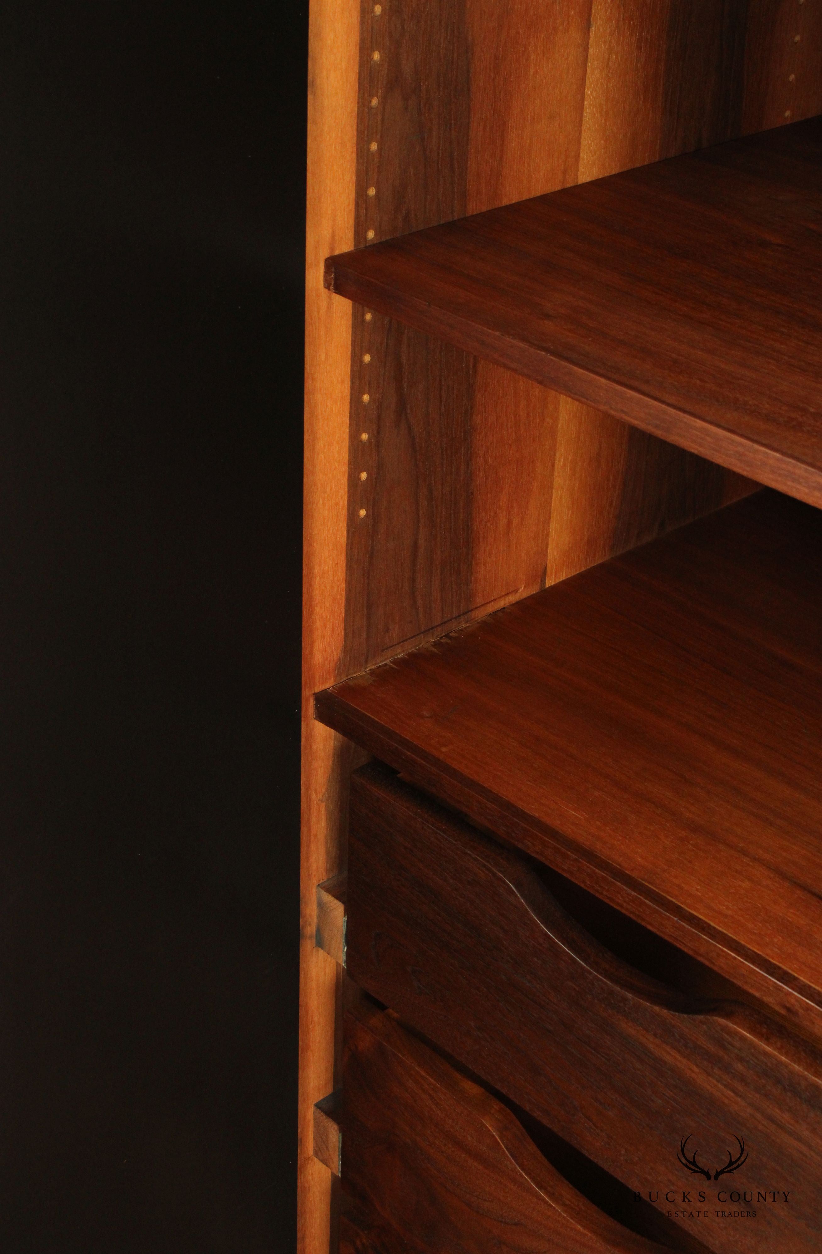 Mid Century Modern Walnut Pair of Cabinet Top Chests