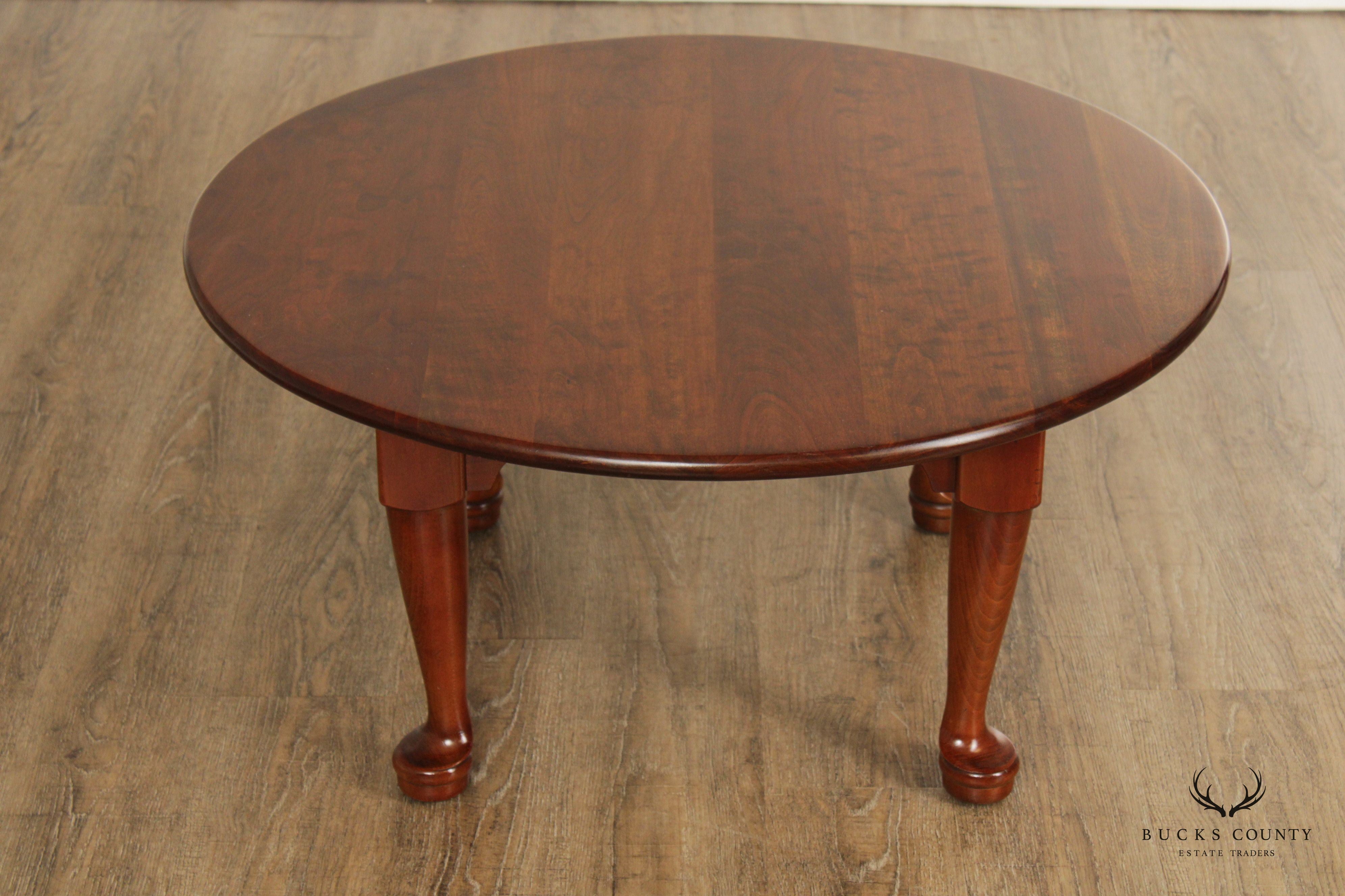 Stickley Queen Anne Style Vintage Round Cherry Coffee Table