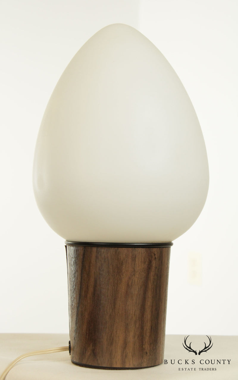 Vianne Mid Century Modern French Frosted Glass Egg Table Lamp