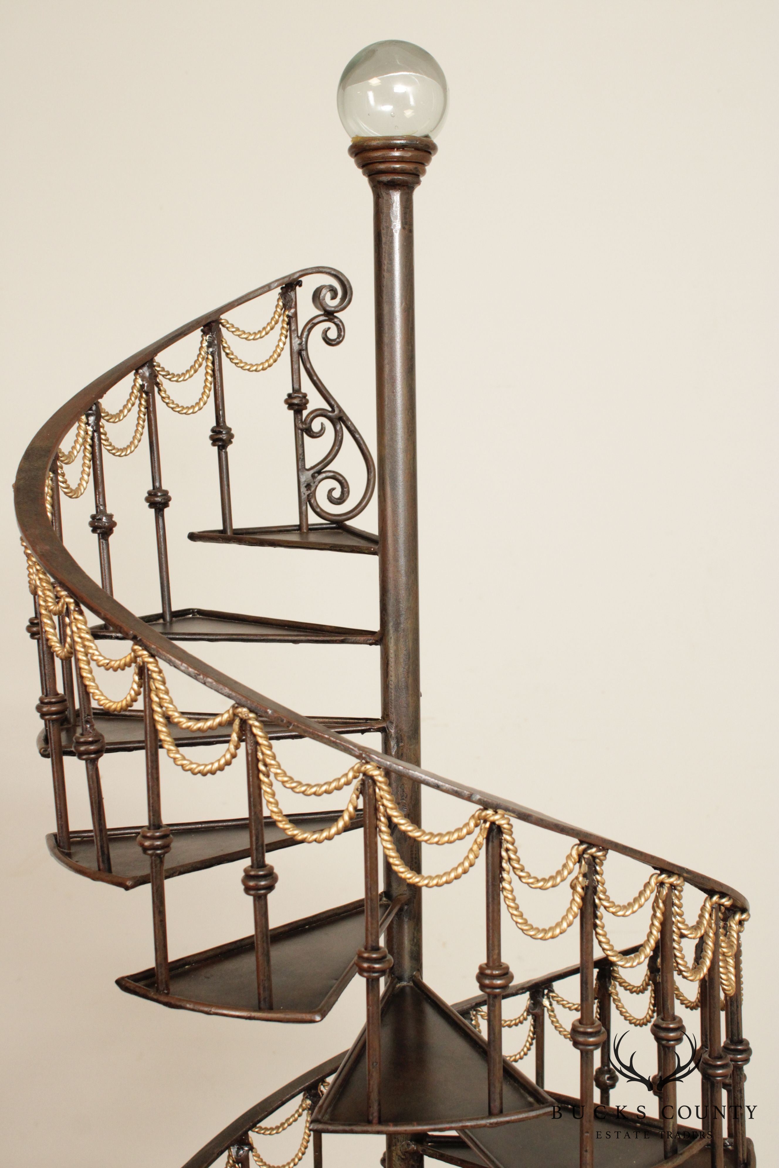 Quality Wrought Iron Spiral Staircase Etagere Wine Rack