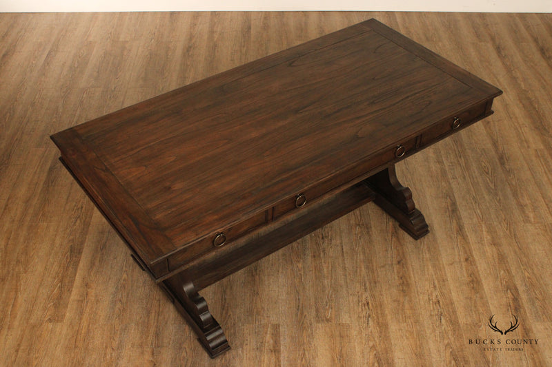 Hekman Trestle Base Three Drawer Writing Desk