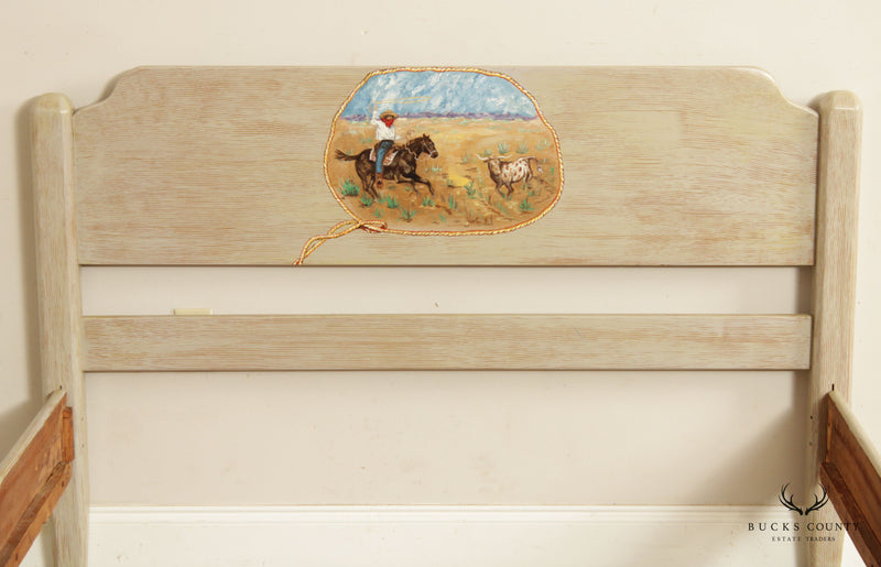 Western Style Custom Hand-Painted Full Size Bed Frame