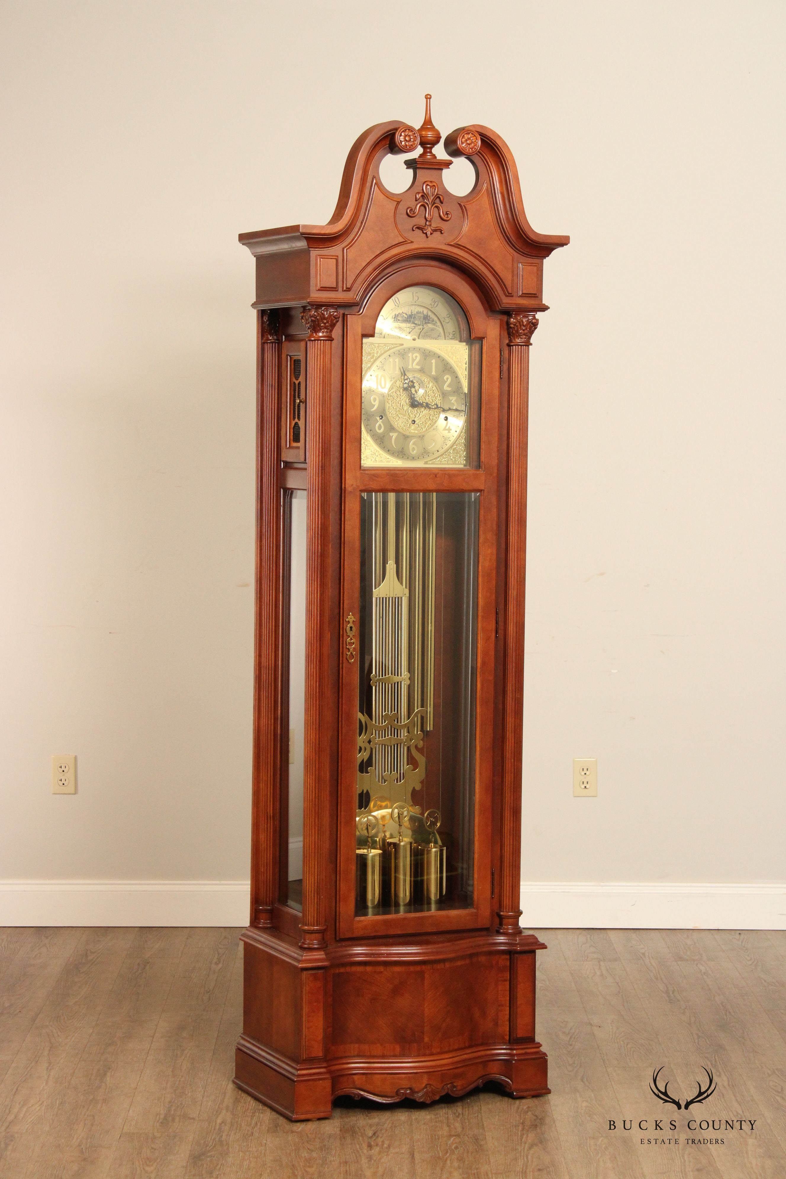 Ridgeway Traditional Cherry Tall Case Grandfather Clock