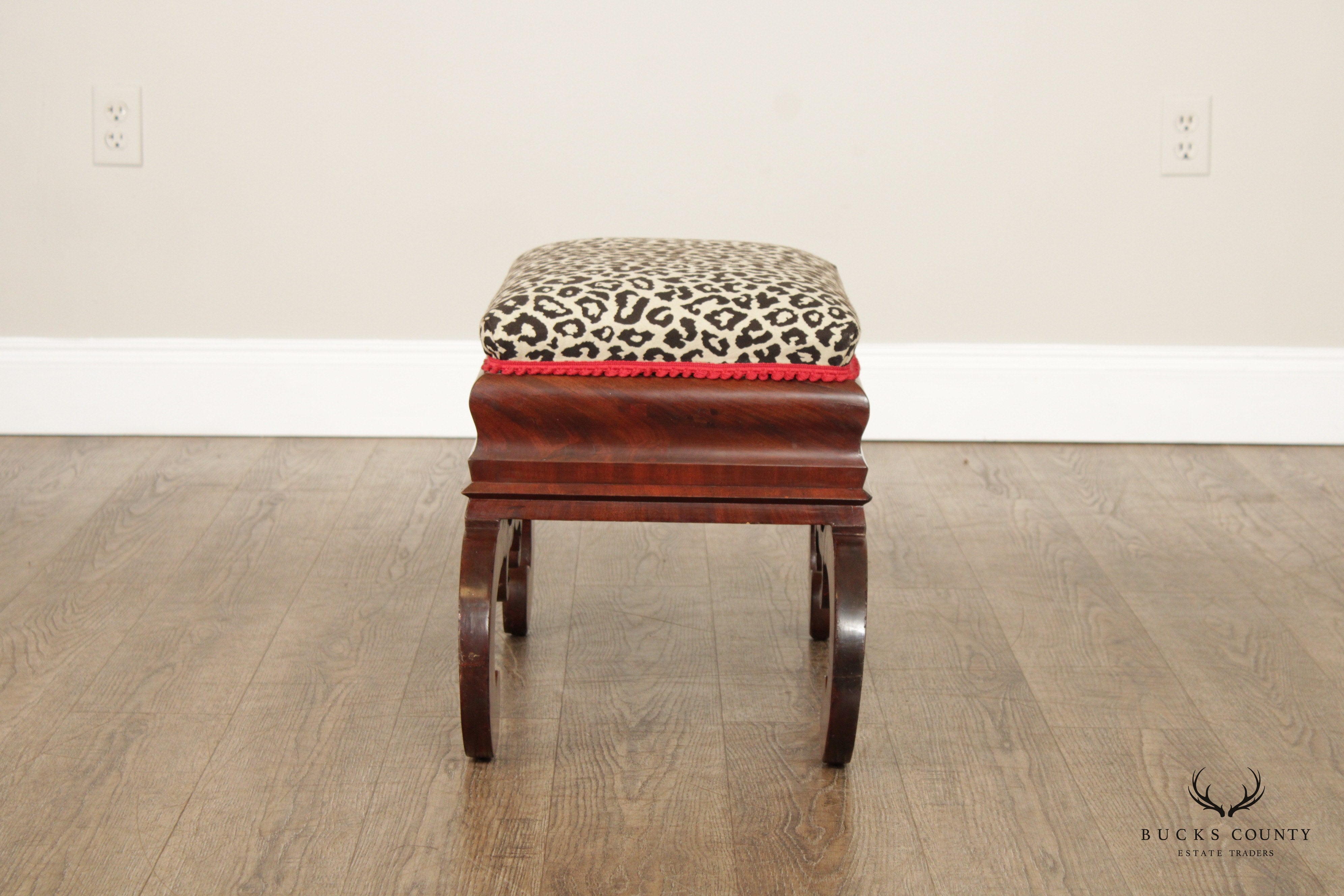 Antique American Empire Pair of Mahogany Foot Stools