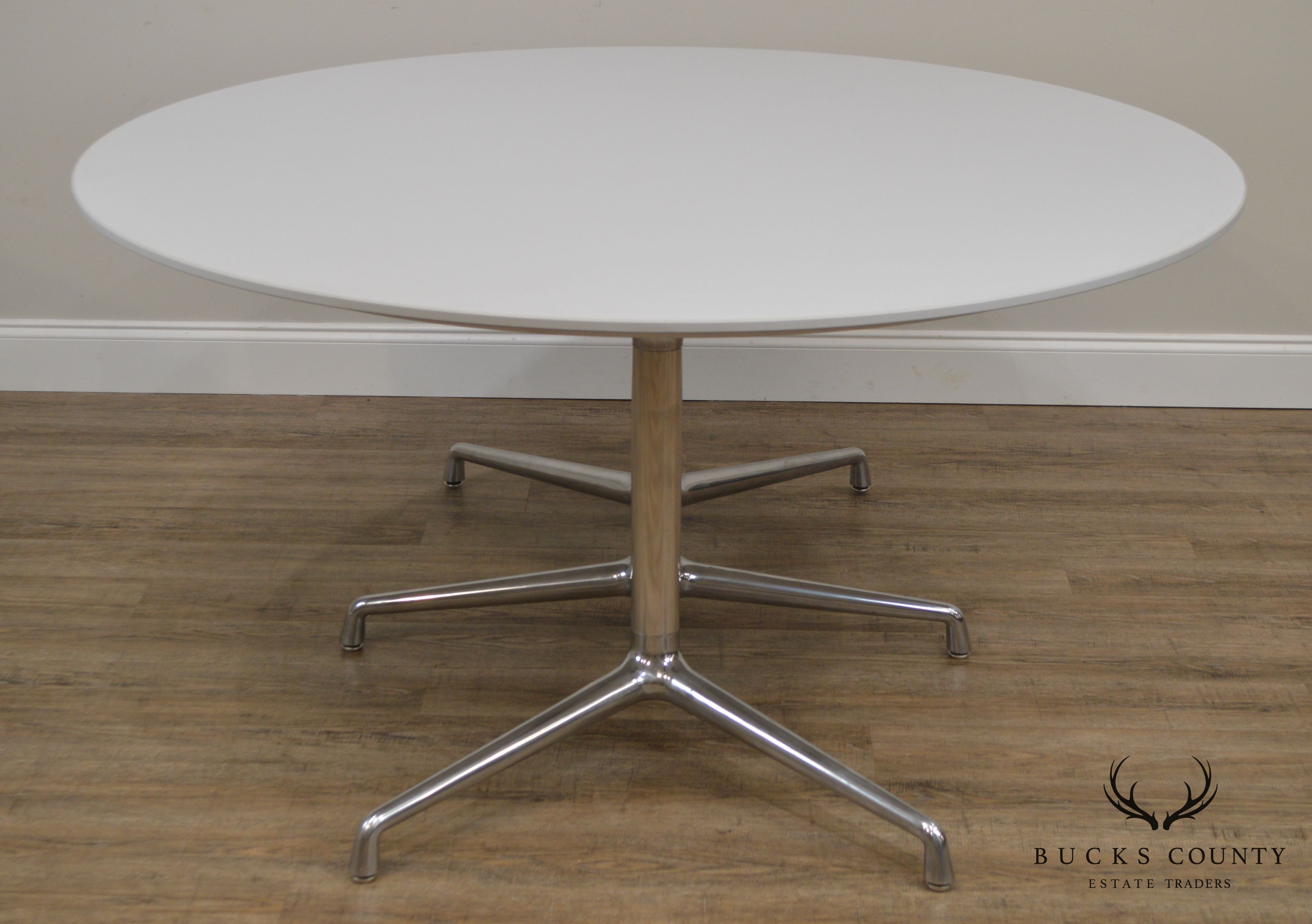 Scott Wilson for Coalesse 60" Round White & Chrome Dining or Conference Table