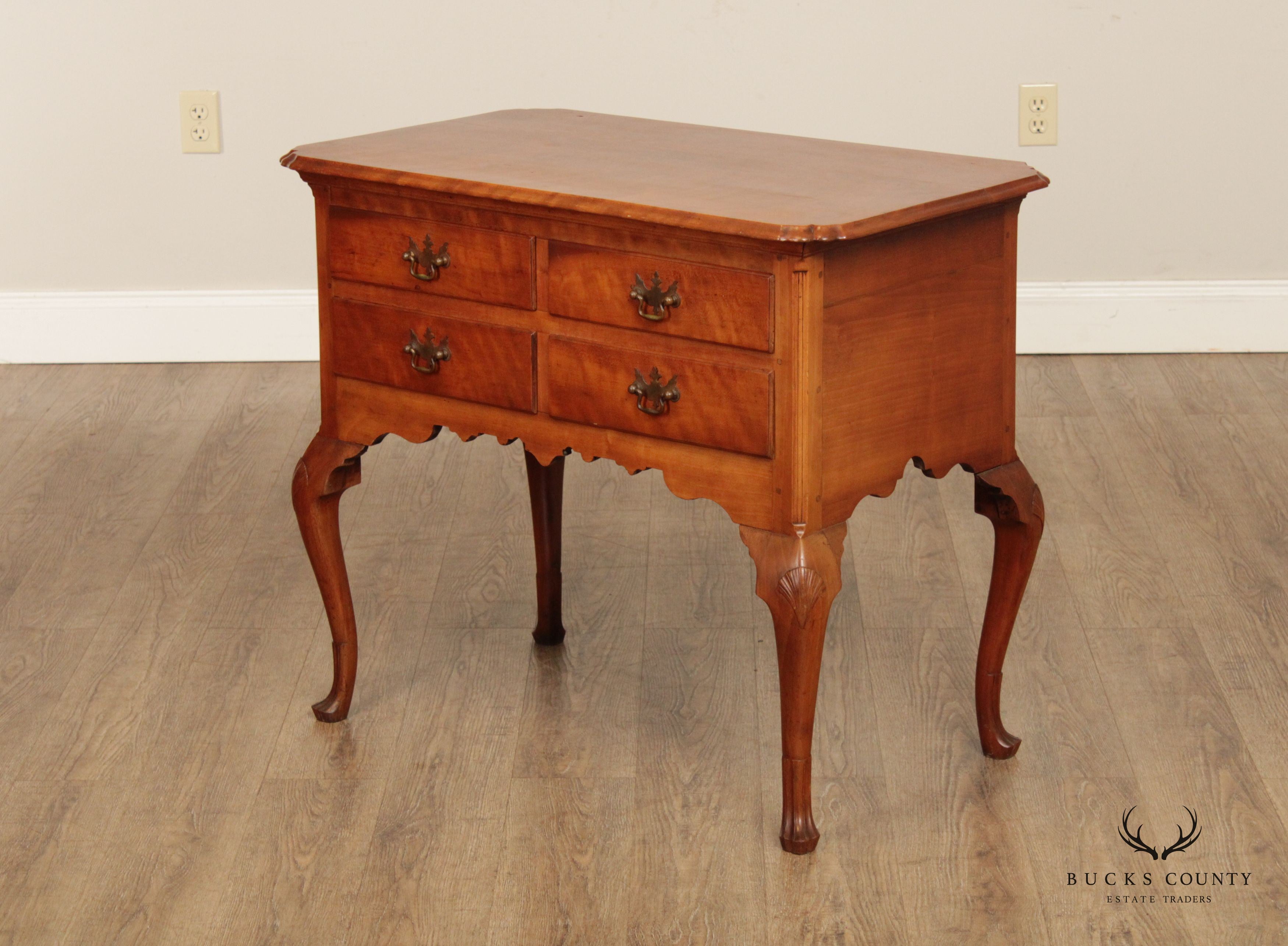 Antique Pennsylvania Queen Anne Four-Drawer Cherry Lowboy