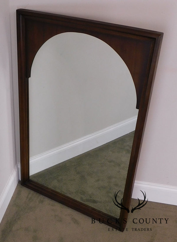 Mid Century Modern Walnut Rectangular Arched Mirror