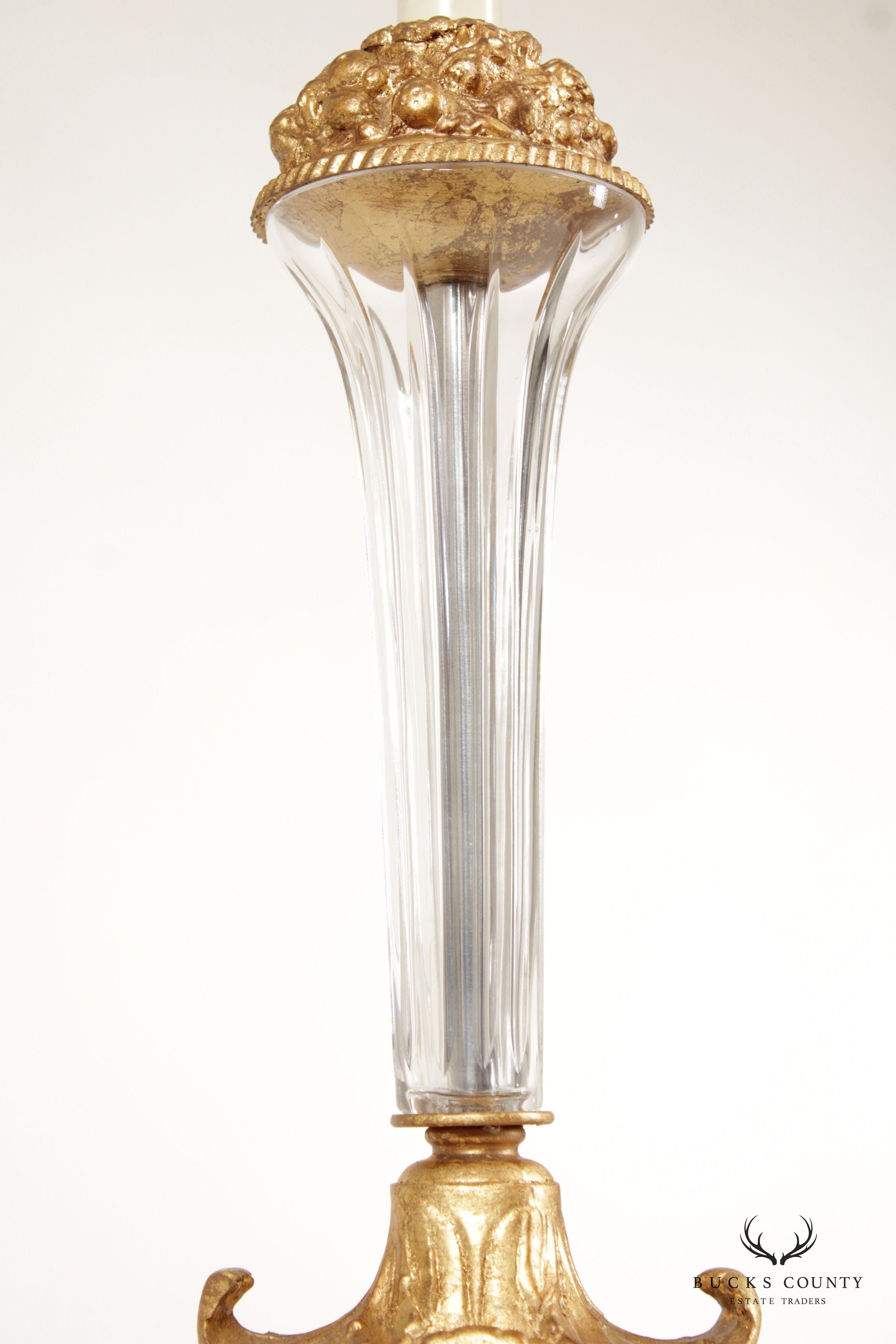 Frederick Cooper Gilt Metal and Crystal Table Lamp