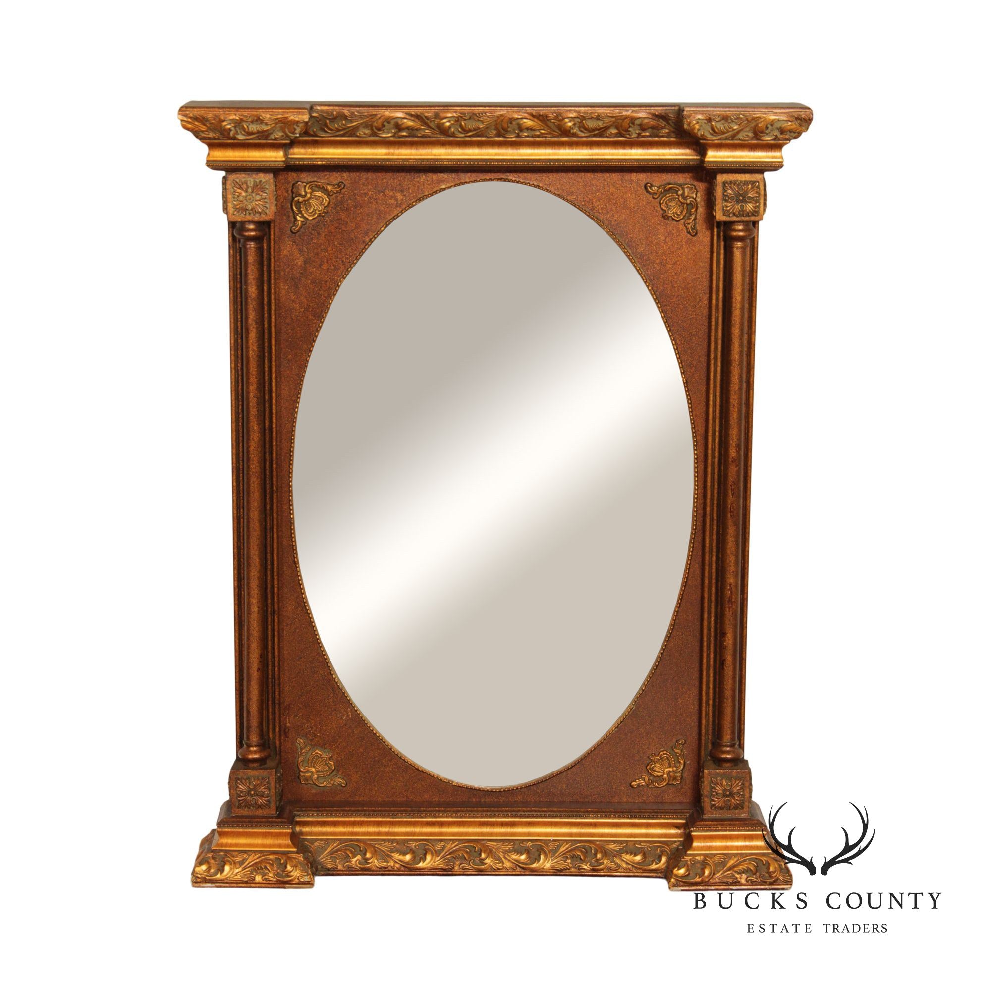 French Louis XVI Style Carved Giltwood Wall Mirror