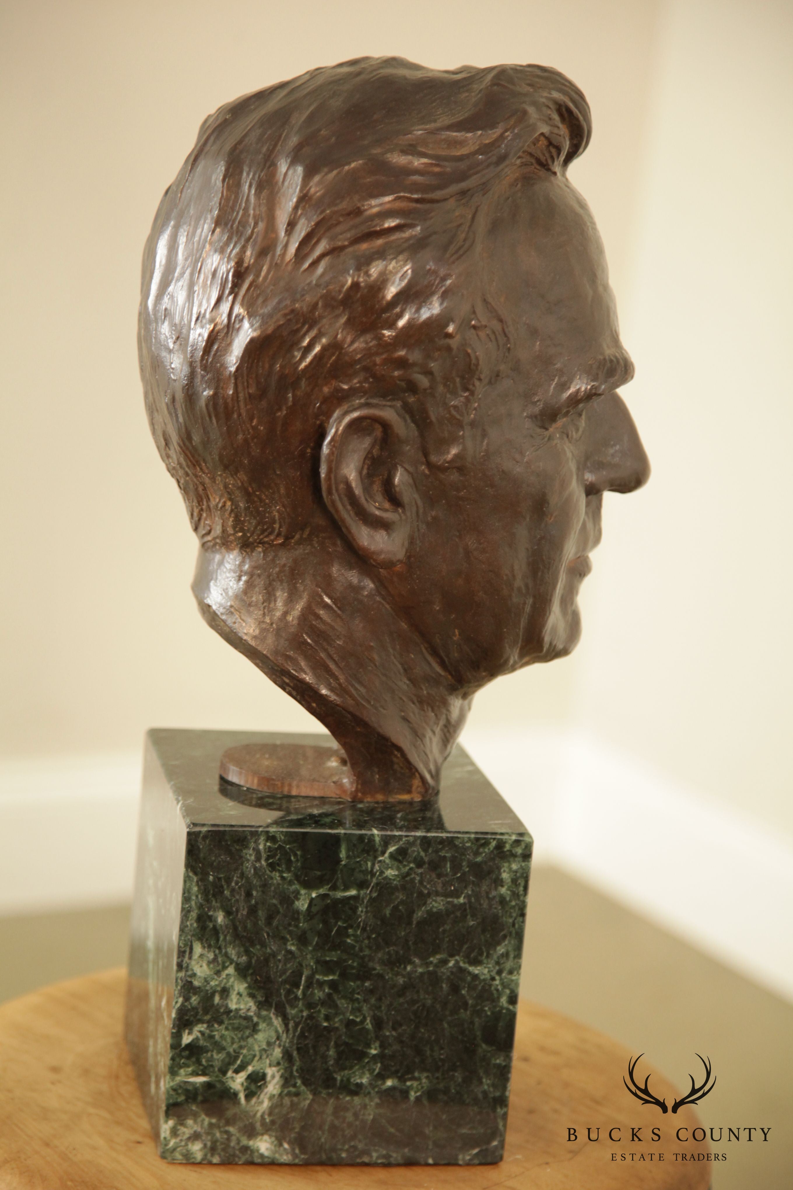 Lawrence Ludtke 1990s Bronze Male Bust