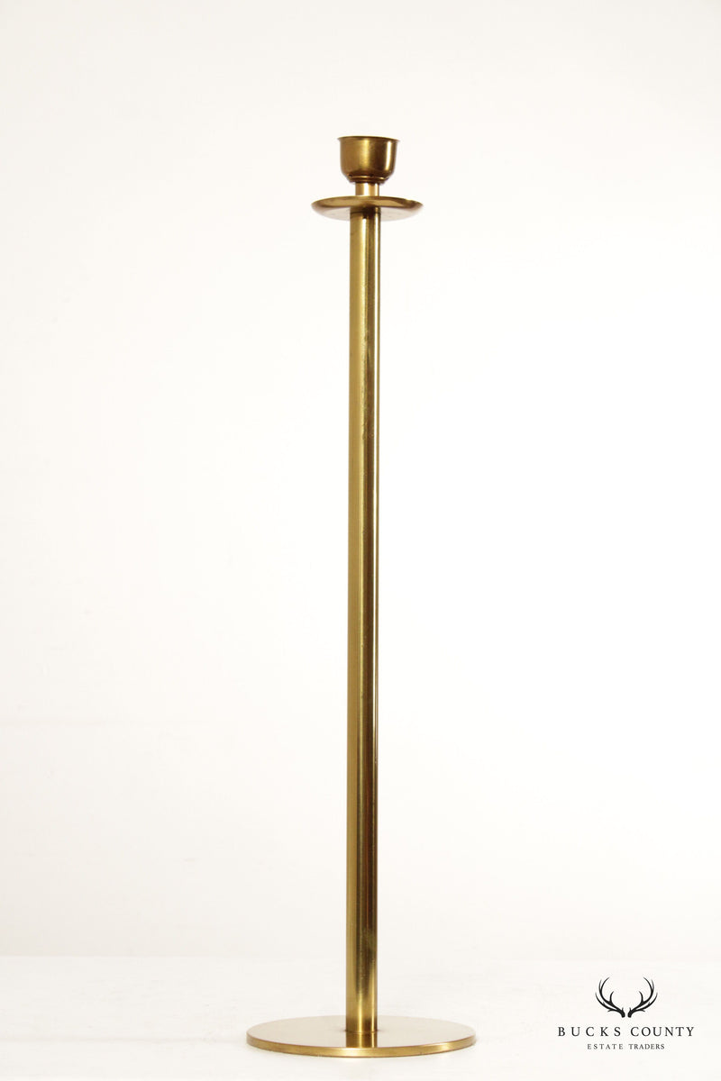 Danish Modern Set of Three Brass Candlestick Holders