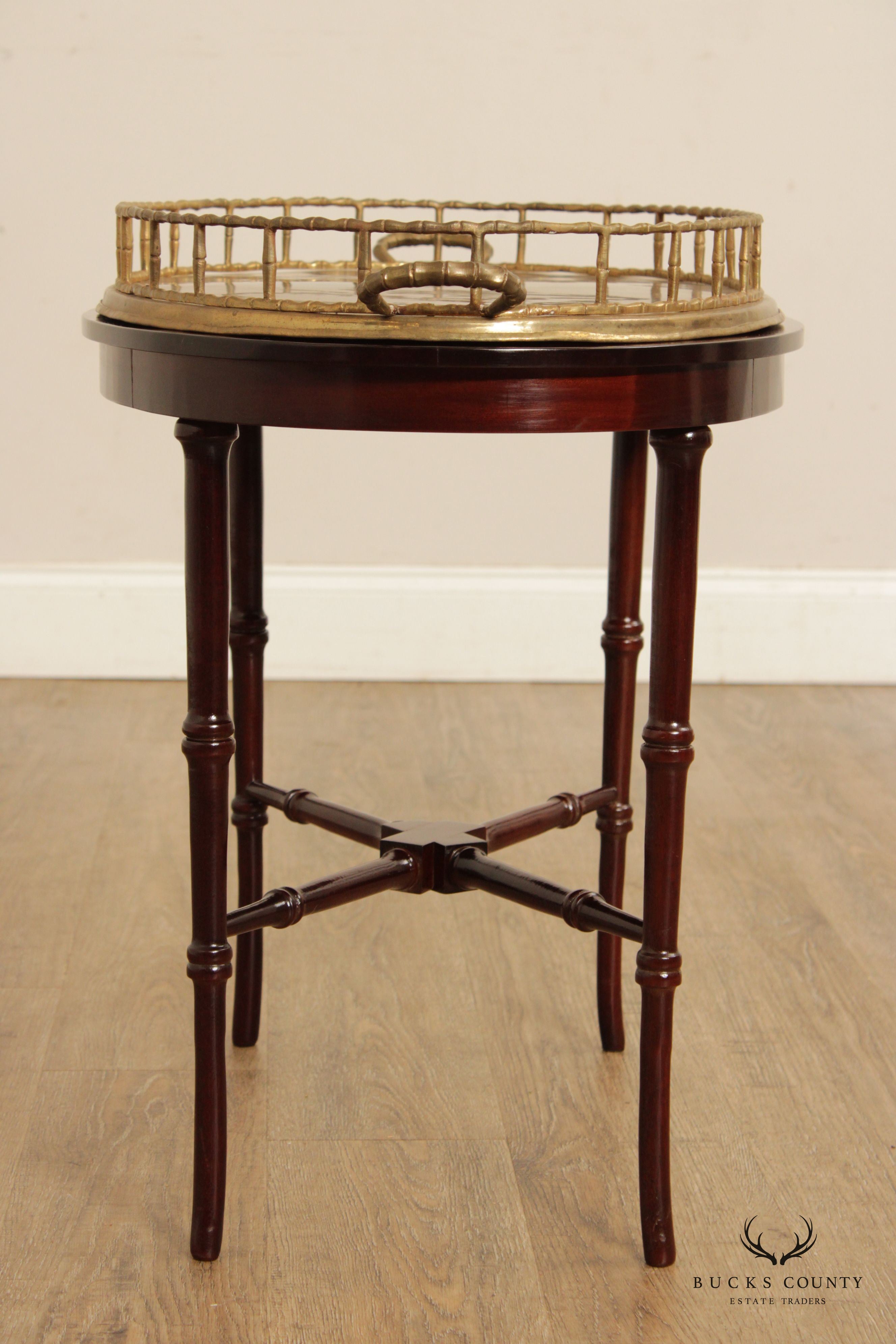 Regency Style Mahogany Brass Butler's Tray Table