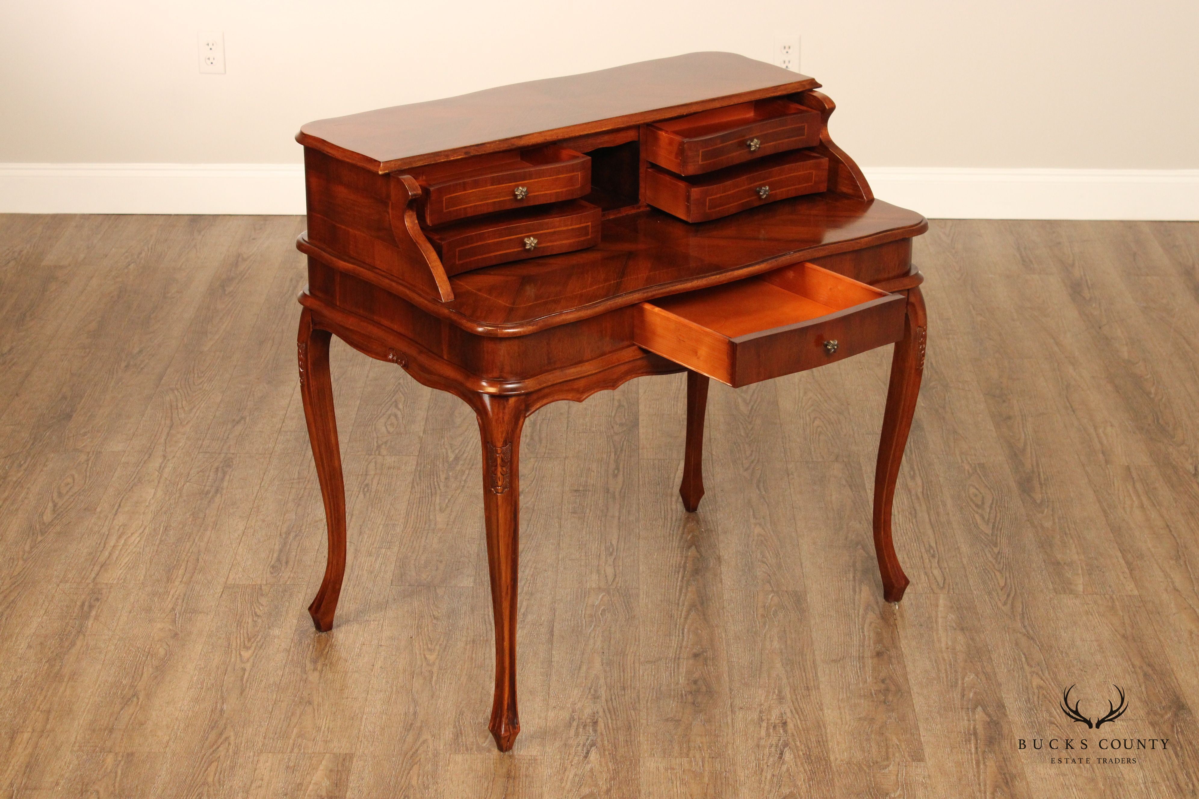 Italian Provincial Louis XV Style Walnut Writing Desk