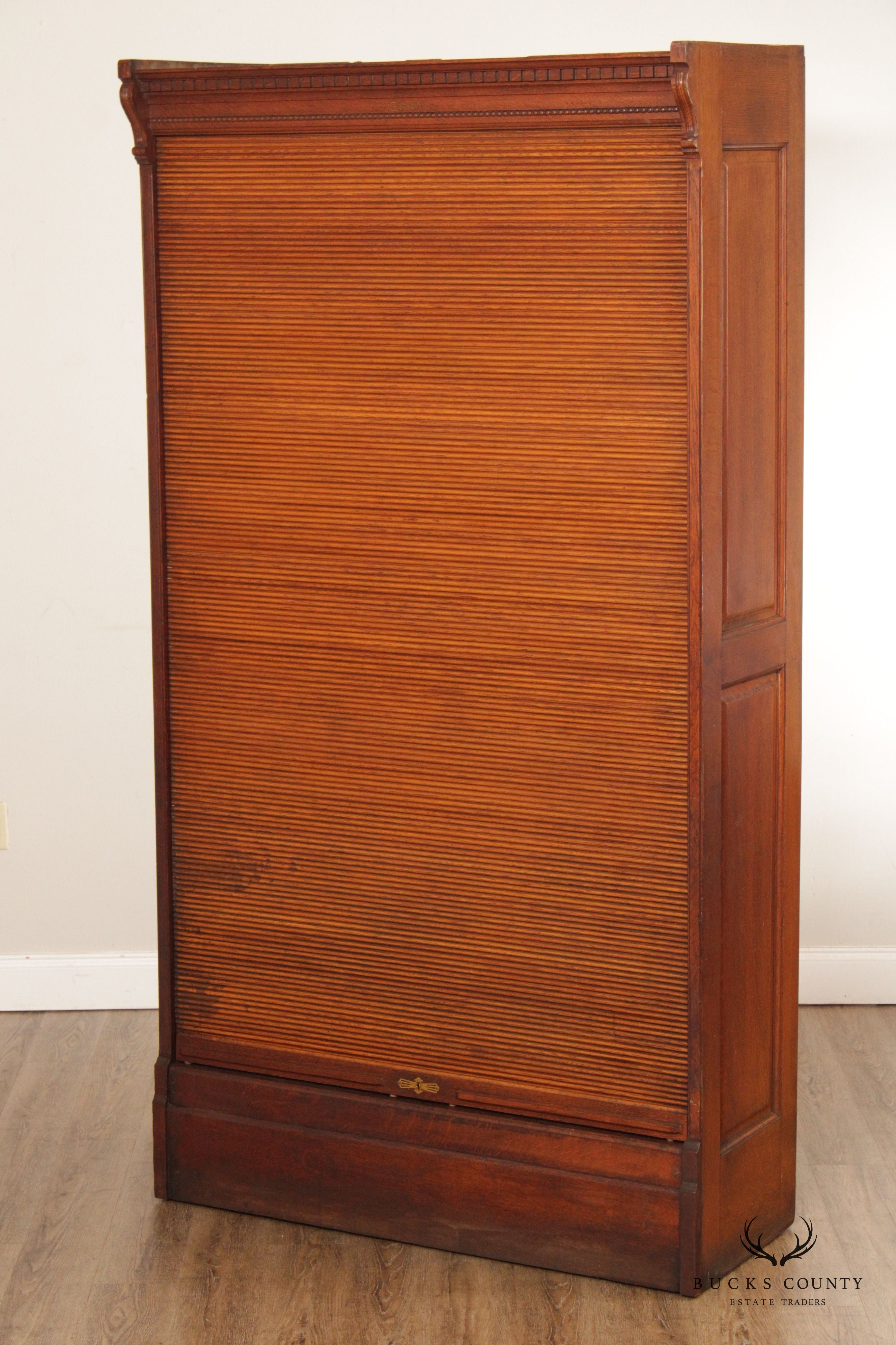 Globe Antique Oak Roll-Top Apothecary or Post Office File Cabinet