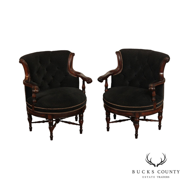 Palmer Home Pair English Regency Style Pair Of Club Chairs