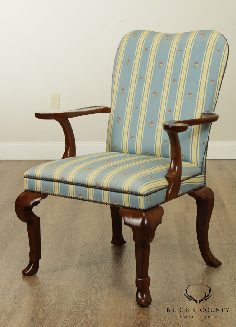 Baker Queen Anne Style Mahogany Armchair