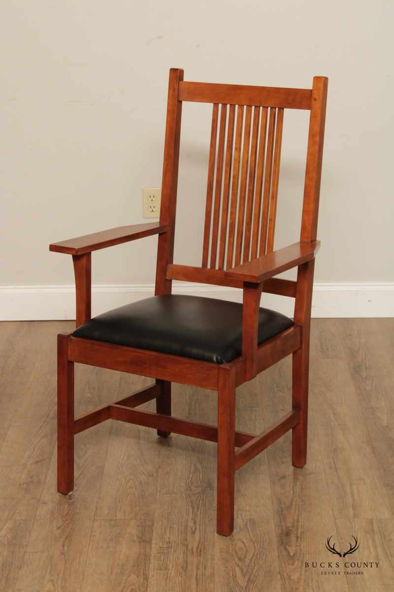 Stickley Mission Collection Set of Eight Cherry Spindle Dining Chairs