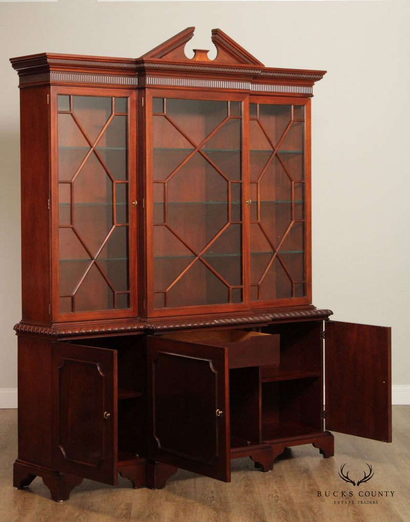 Baker Furniture Historic Charleston Mahogany Breakfront Bookcase China Cabinet
