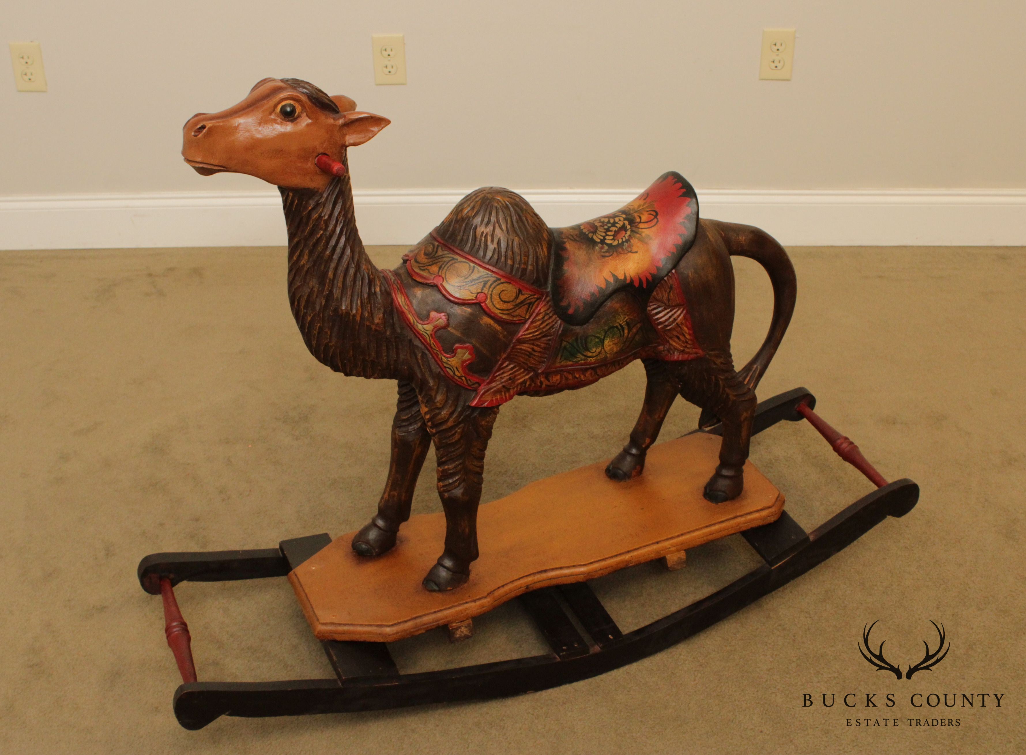 Hand Carved Wood Camel Hobby Rocker