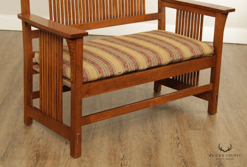 Stickley Mission Collection Oak Spindle Settee