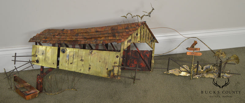 Curtis Jere Signed Covered Bridge Wall Sculpture
