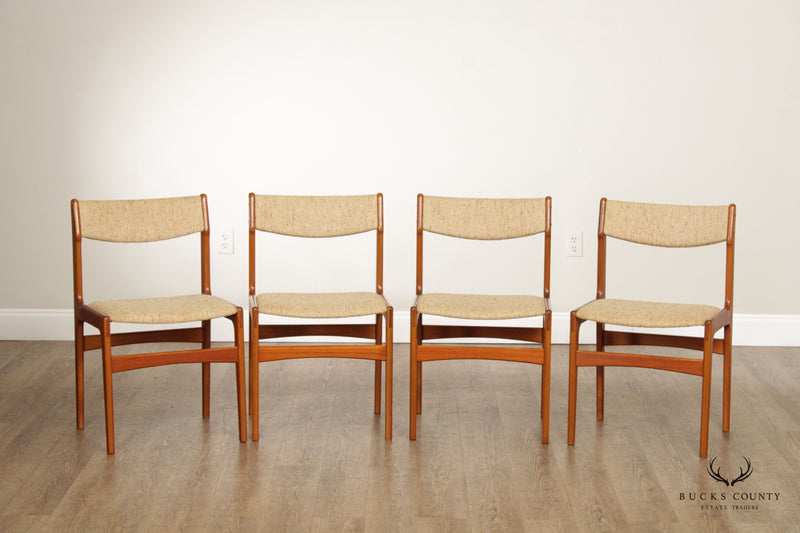Danish Modern Set of Four Teak Dining Side Chairs
