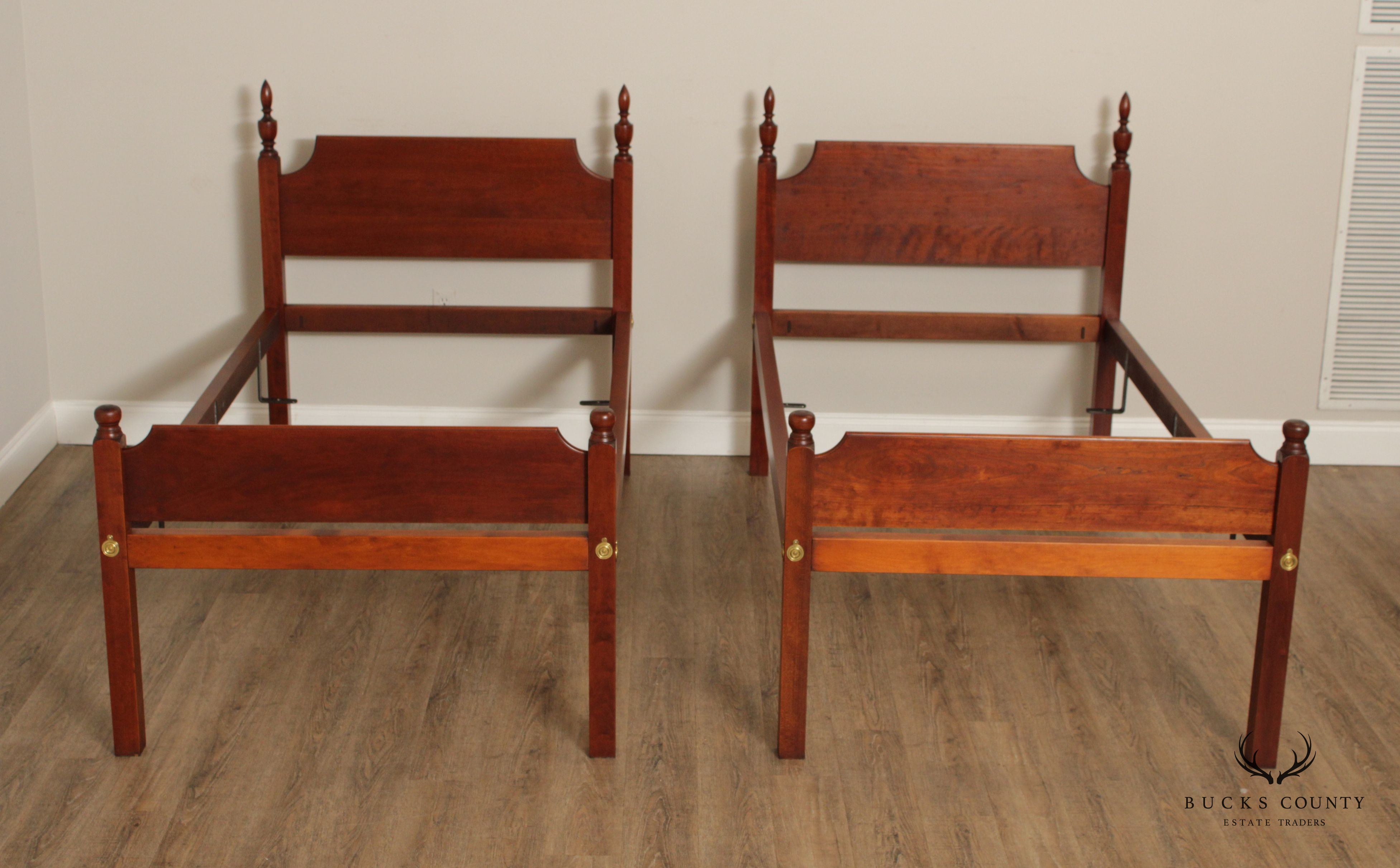 Eldred Wheeler Custom Crafted Pair Of Cherry Twin Beds