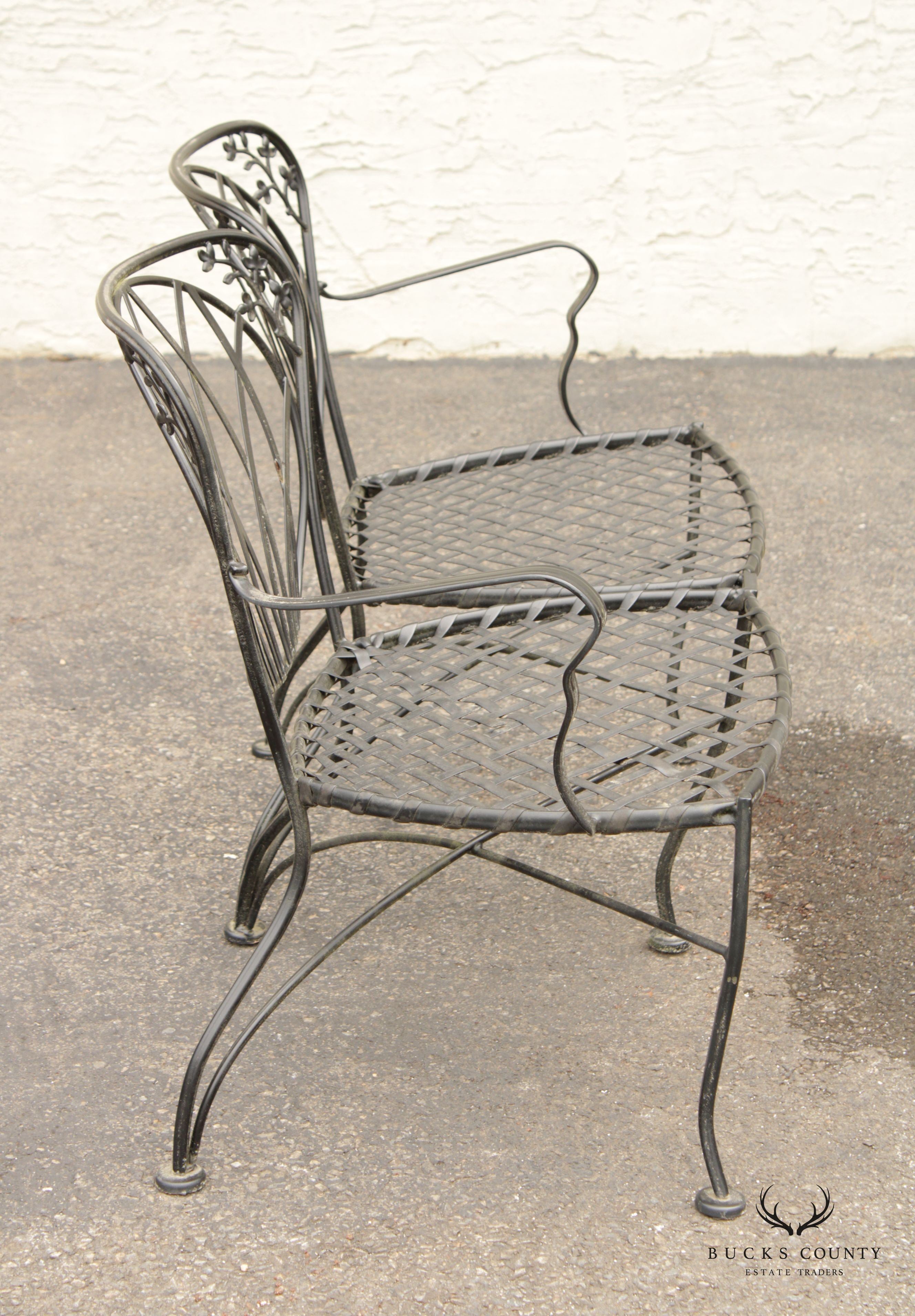 Vintage Wrought Iron Outdoor Garden Settee